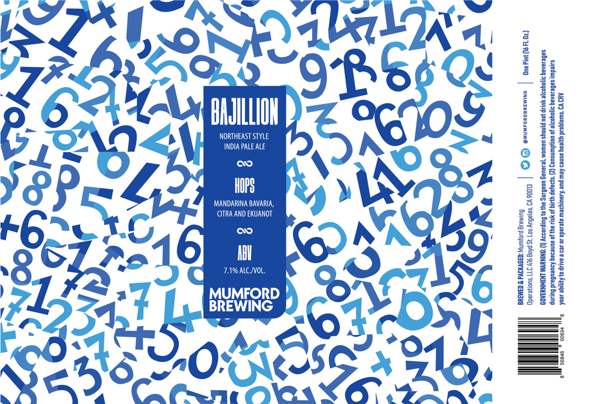 Bajillion by Mumford Brewing - beer label