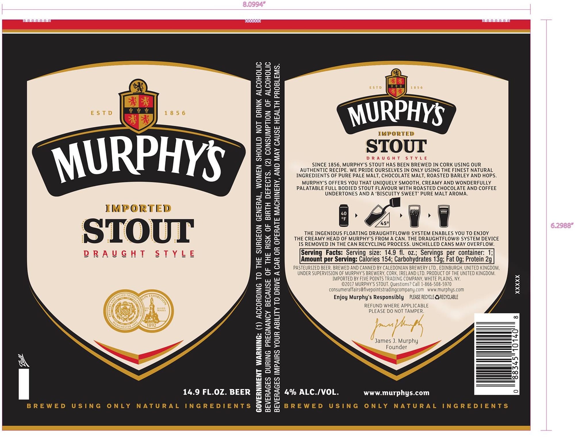 Stout by Murphy's - beer label