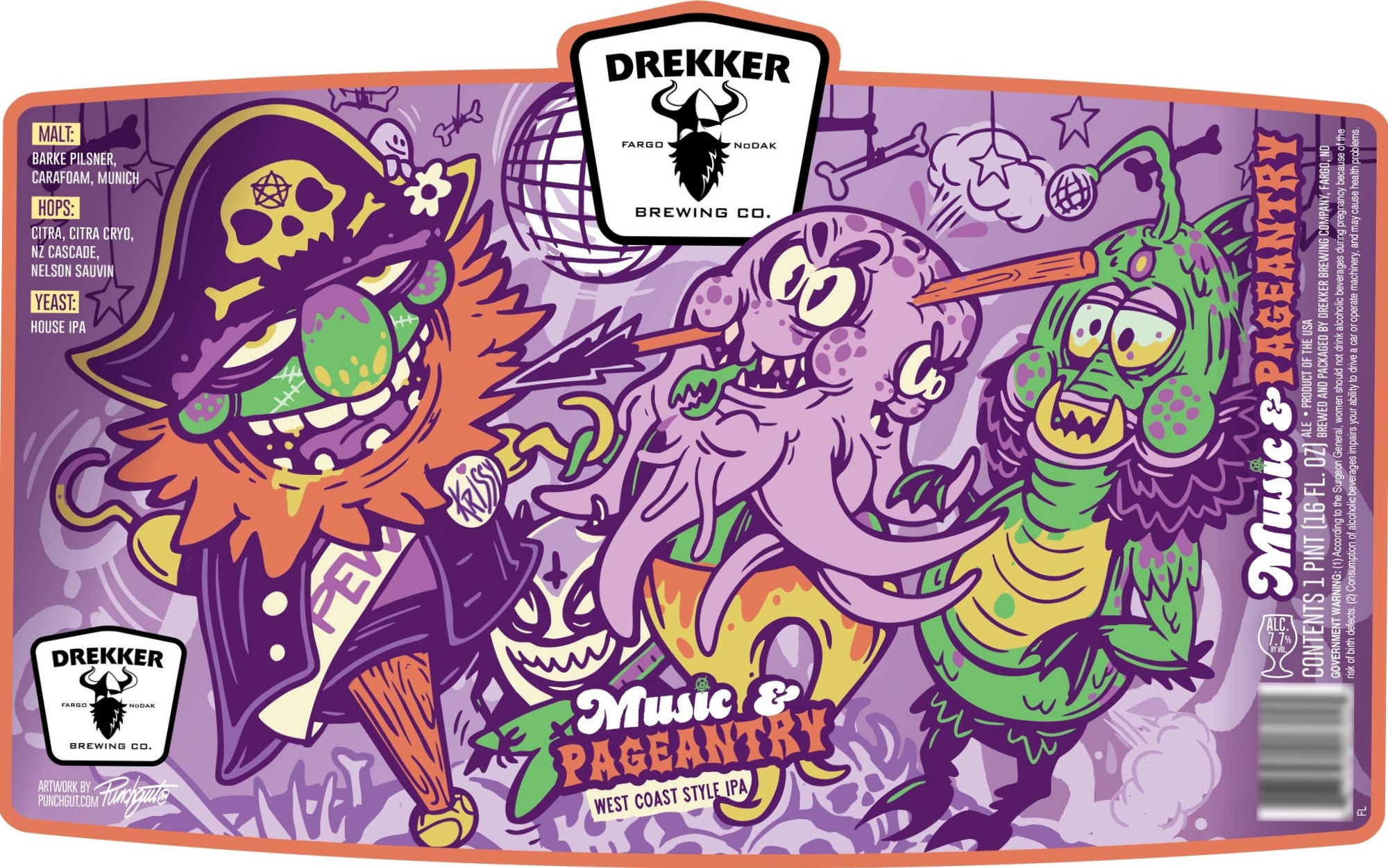 Music & Pageantry by Drekkr Brewing Co. - beer label
