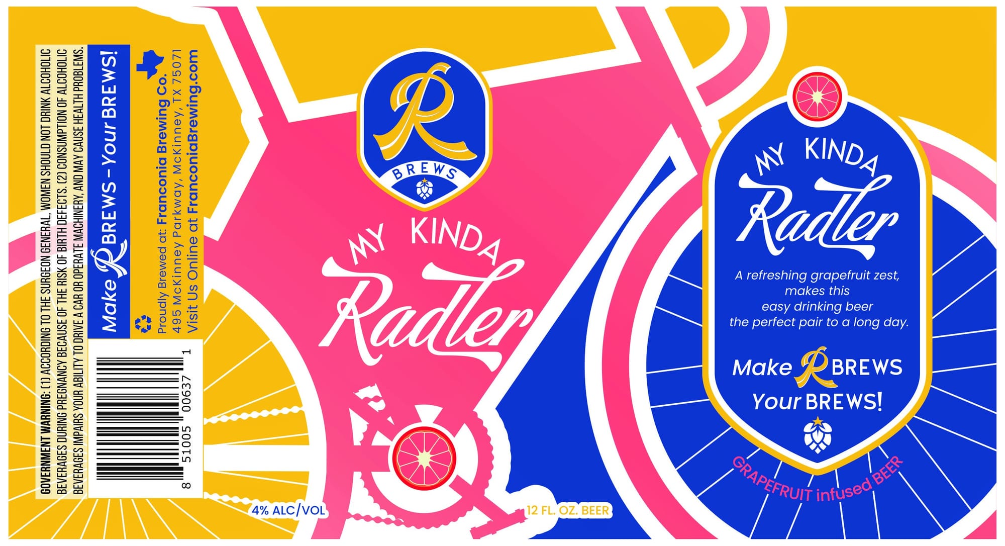 My Kinda Radler by Franconia Brewing Co. - beer label