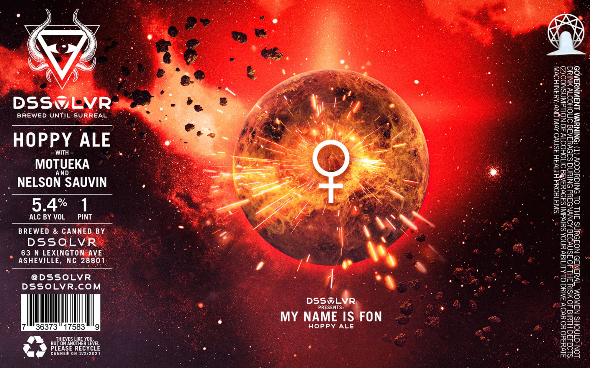 My Name Is Fon by DSSØLVR - beer label