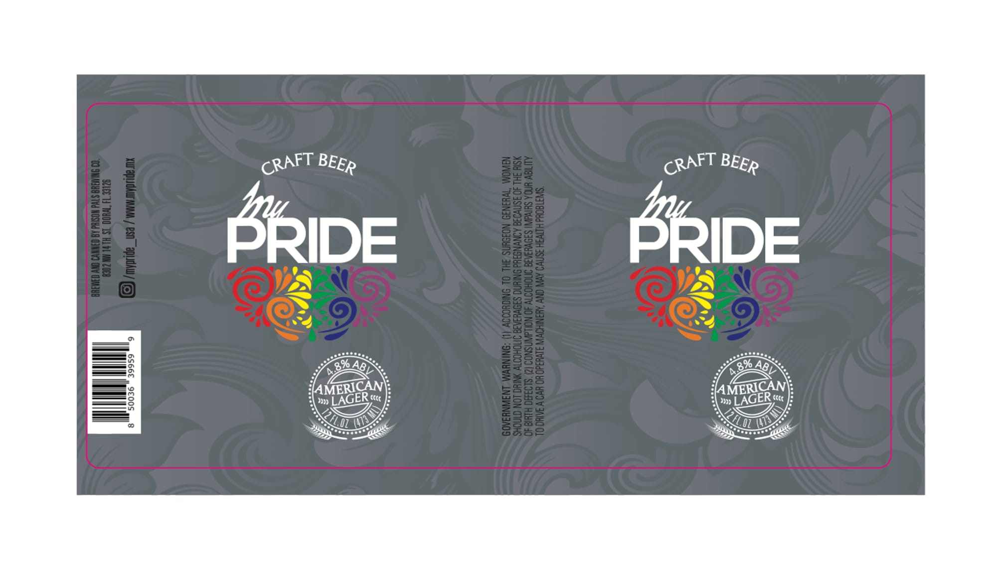My Pride American Lager by My Pride Brewing Co. - beer label
