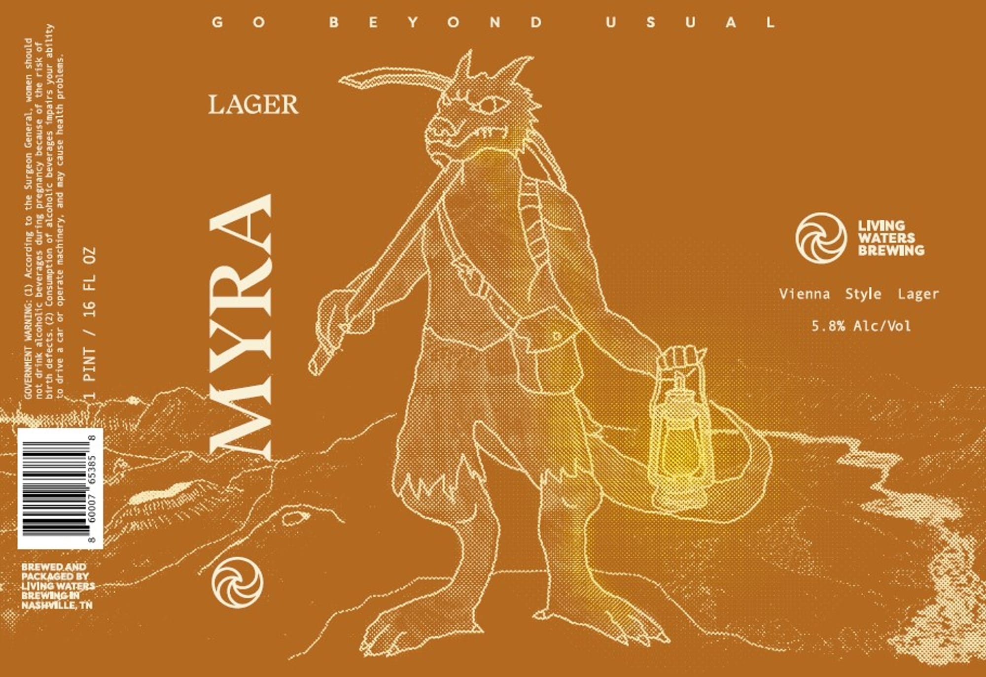 Myra by Living Waters Brewing - beer label