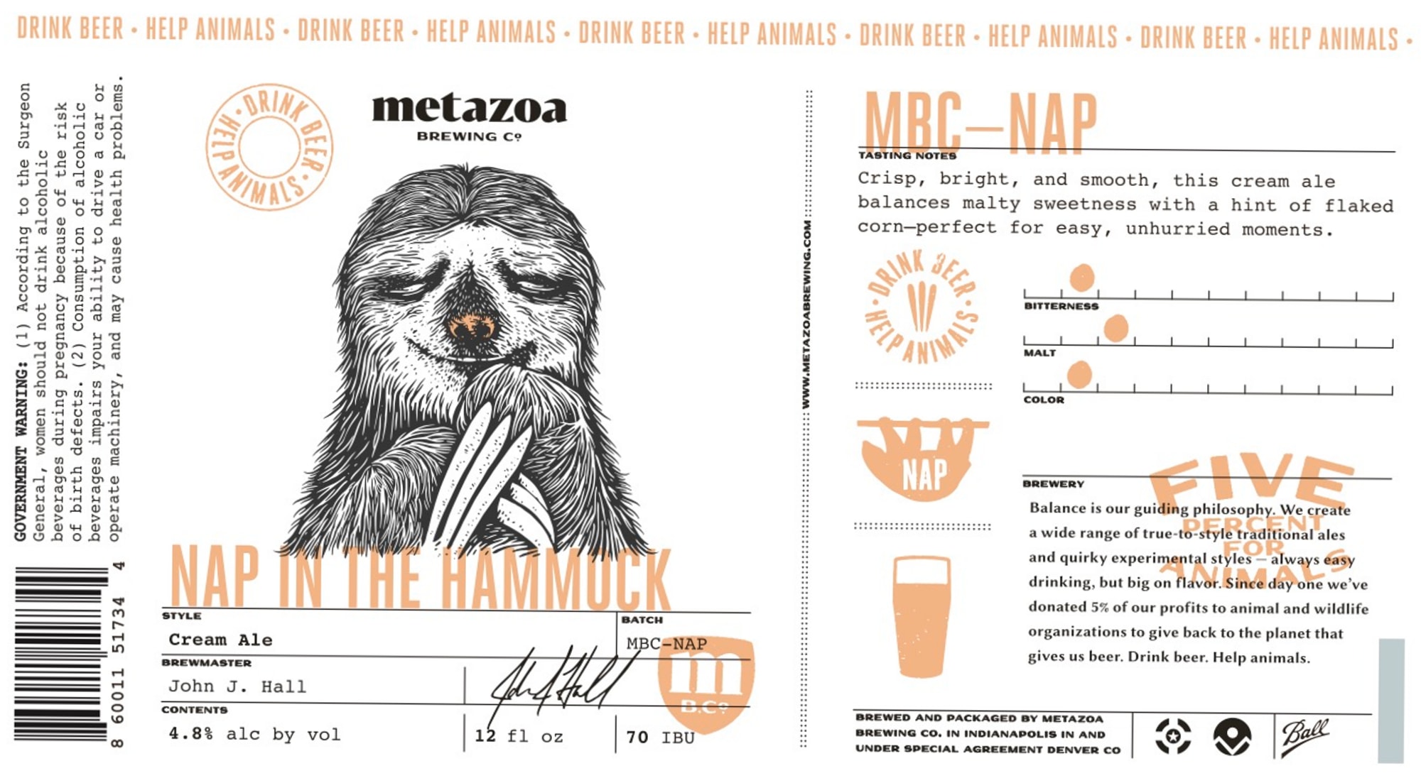Nap in the Hammock by Metazoa Brewing Co - beer label