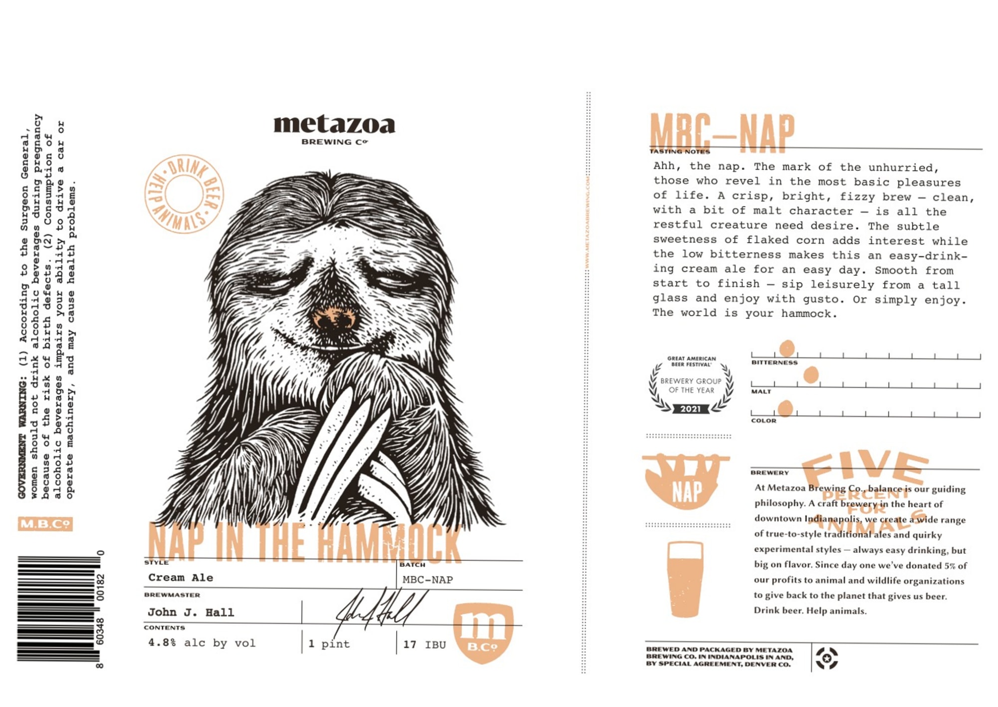 NAP by Metazoa Brewing Co. - beer label