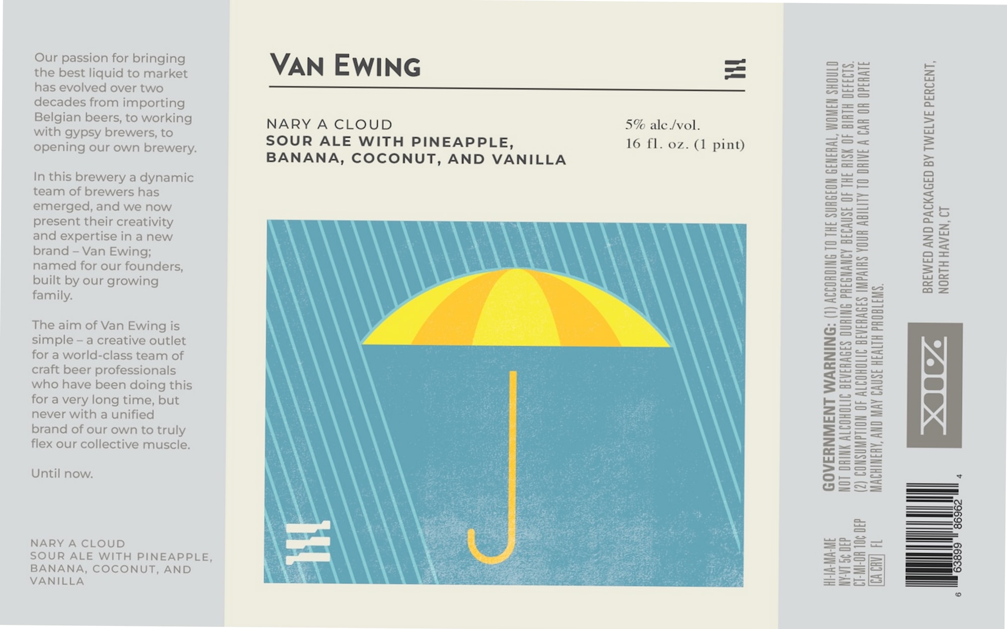 Nary A Cloud by Van Ewing - beer label