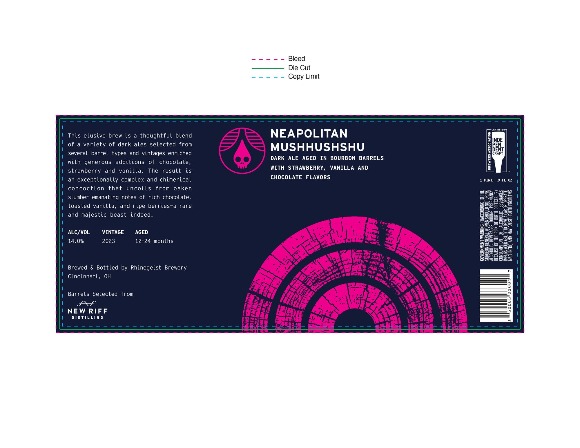 Neapolitan Mushhushshu by Rhinegeist Brewery & New Riff Distilling - beer label