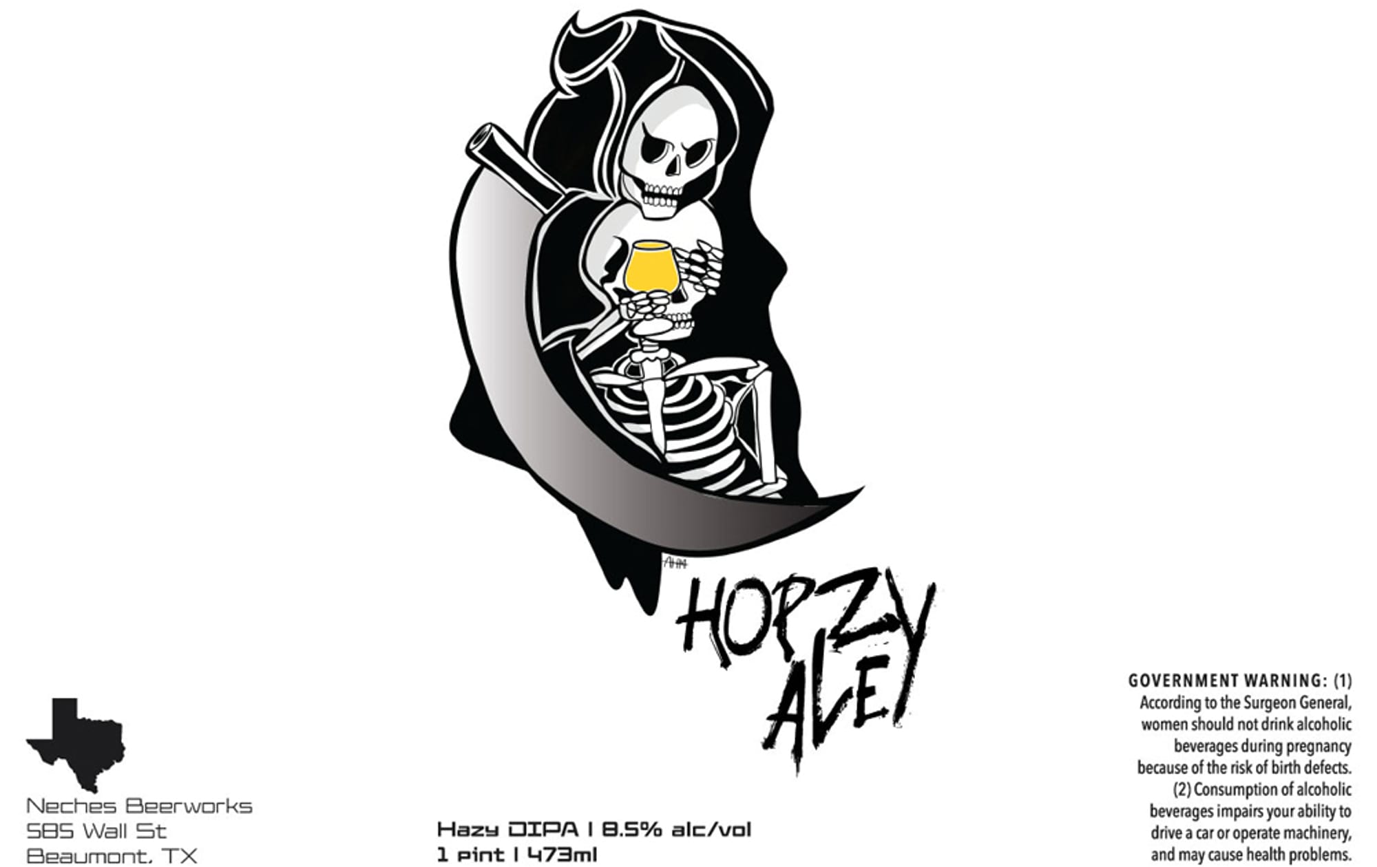 Hopzy Ale by Neches Beerworks - beer label