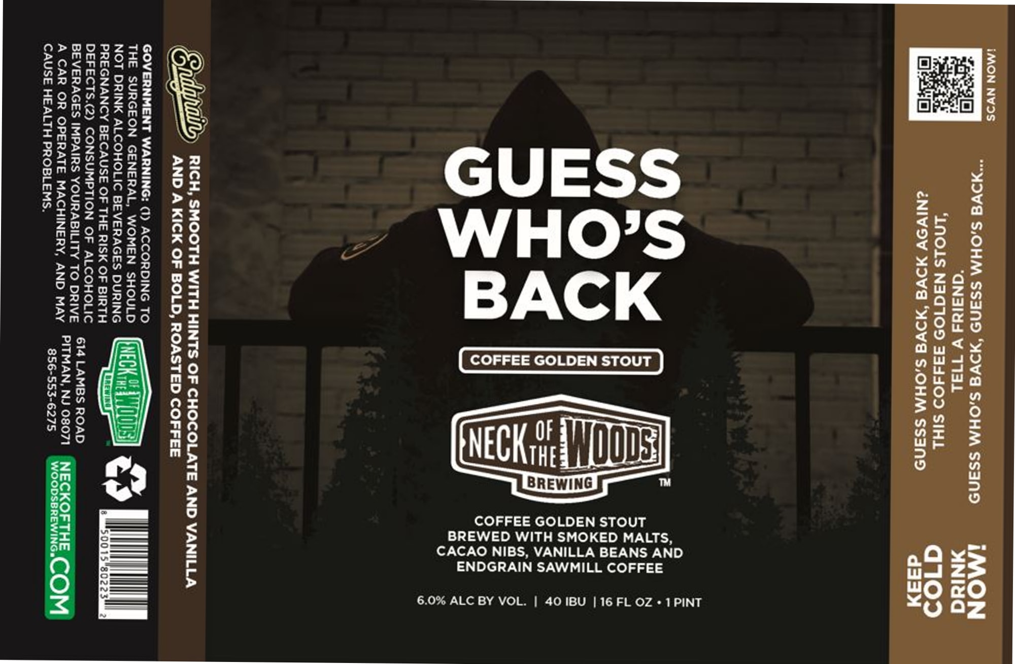 Neck of the Woods Coffee Golden Stout by Entrinch Brewing - beer label