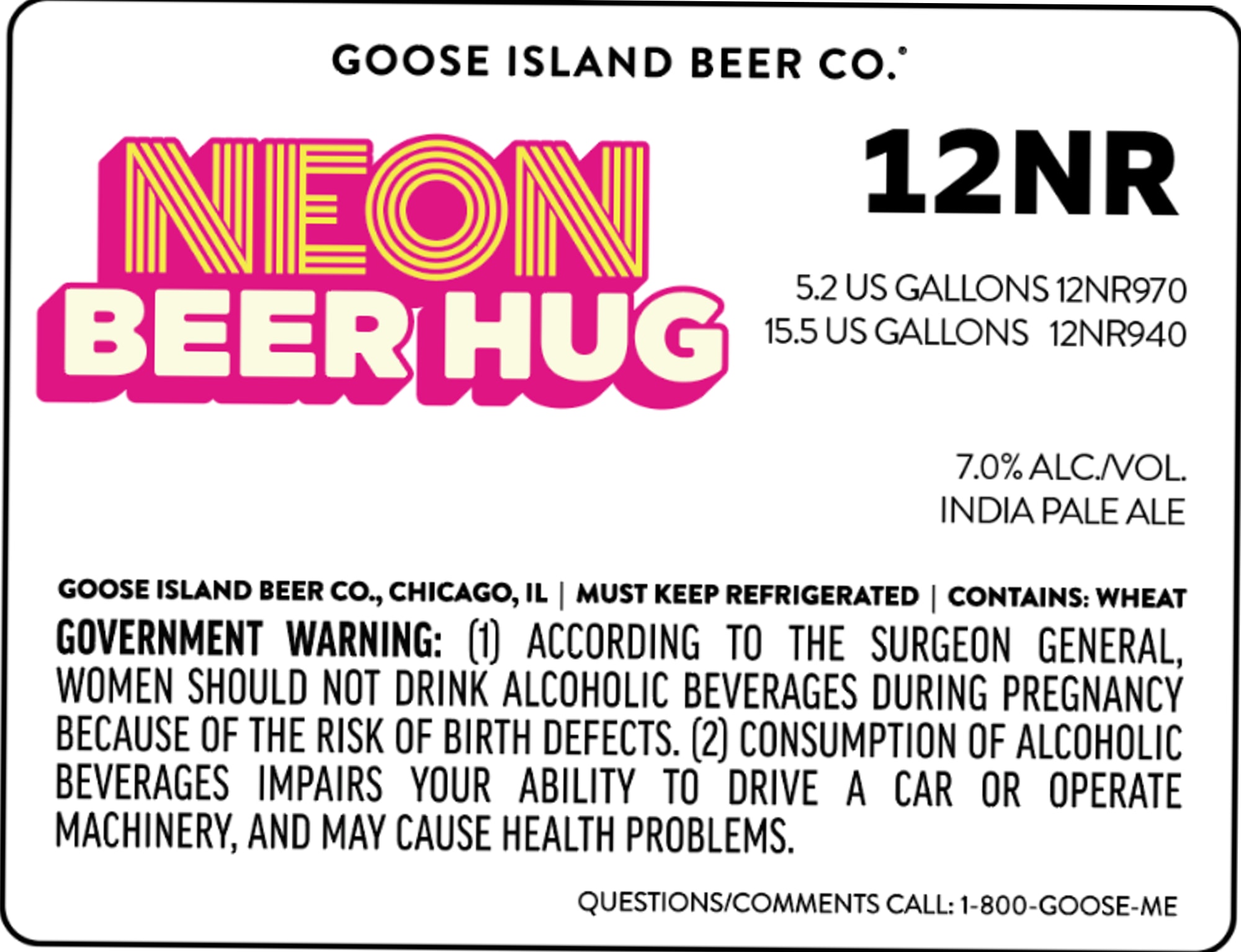 Neon Beer Hug by Goose Island Beer Co. - beer label