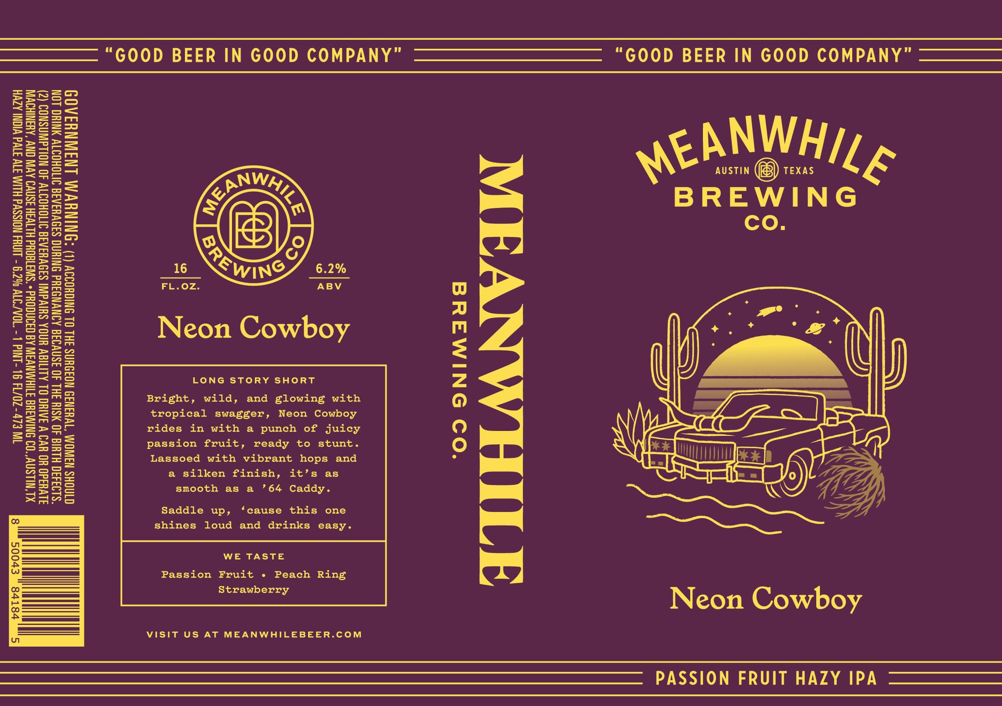 Neon Cowboy by Meanwhile Brewing - beer label