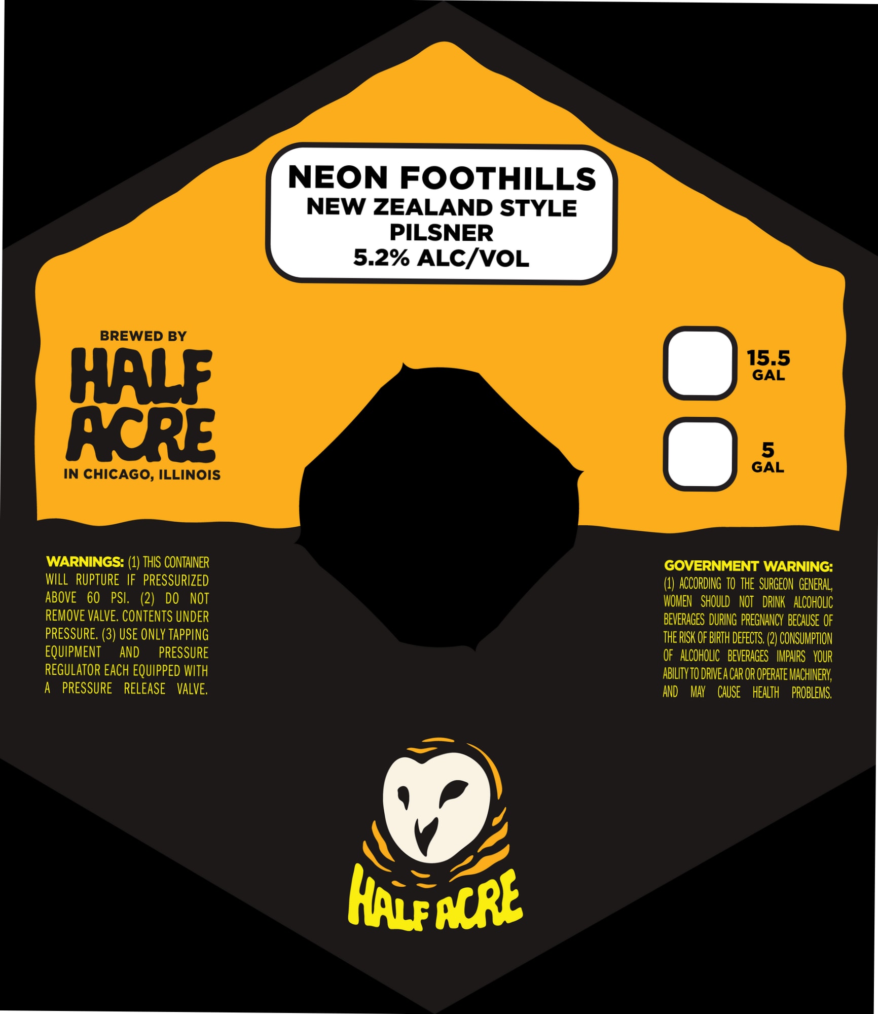 Neon Foothills by Half Acre Brewing Company - beer label