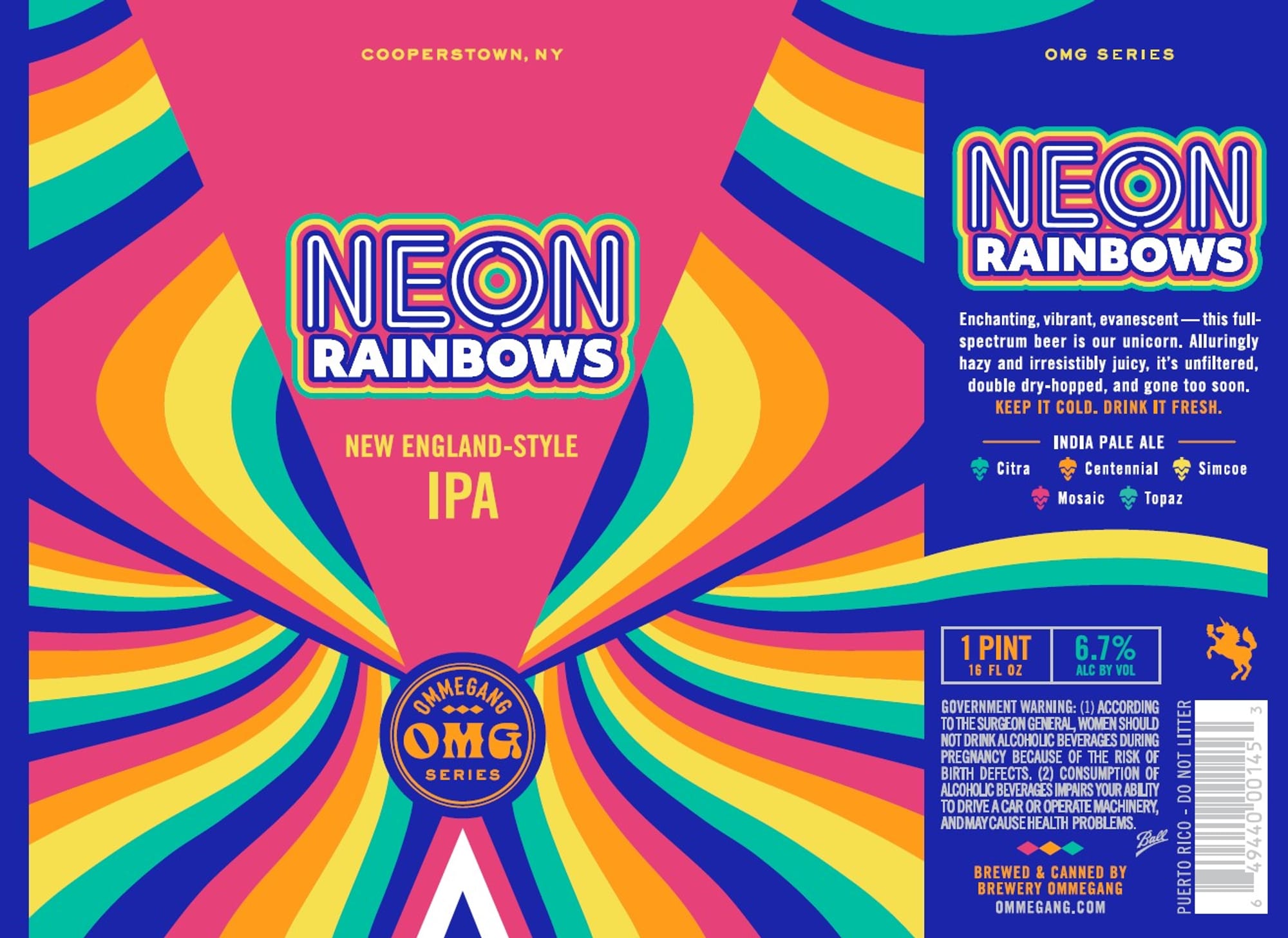 Neon Rainbows by Brewery Ommegang - beer label