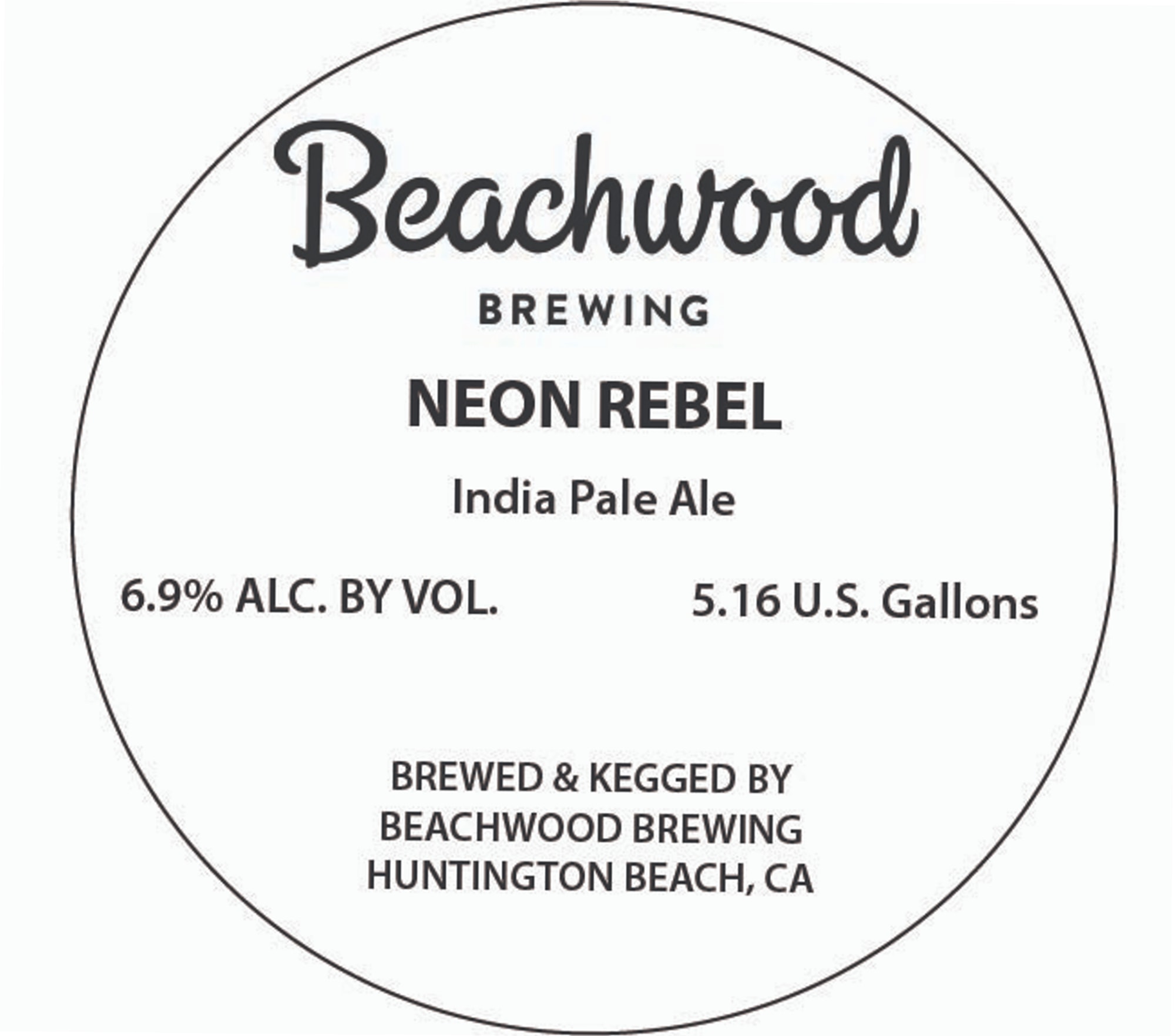 Neon Rebel by Beachwood Brewing - beer label