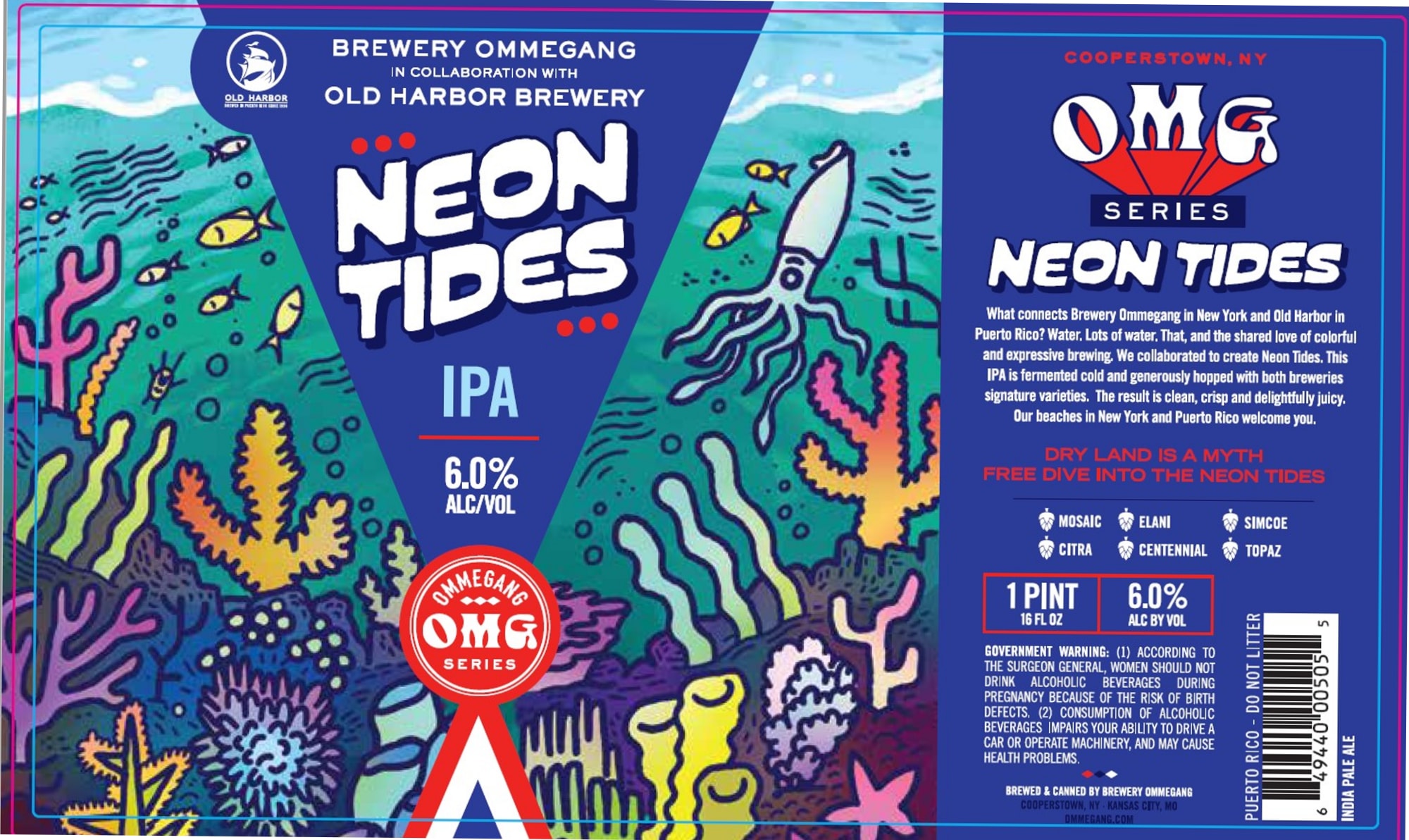 Neon Tides by Brewery Ommegang/Old Harbor Brewery - beer label