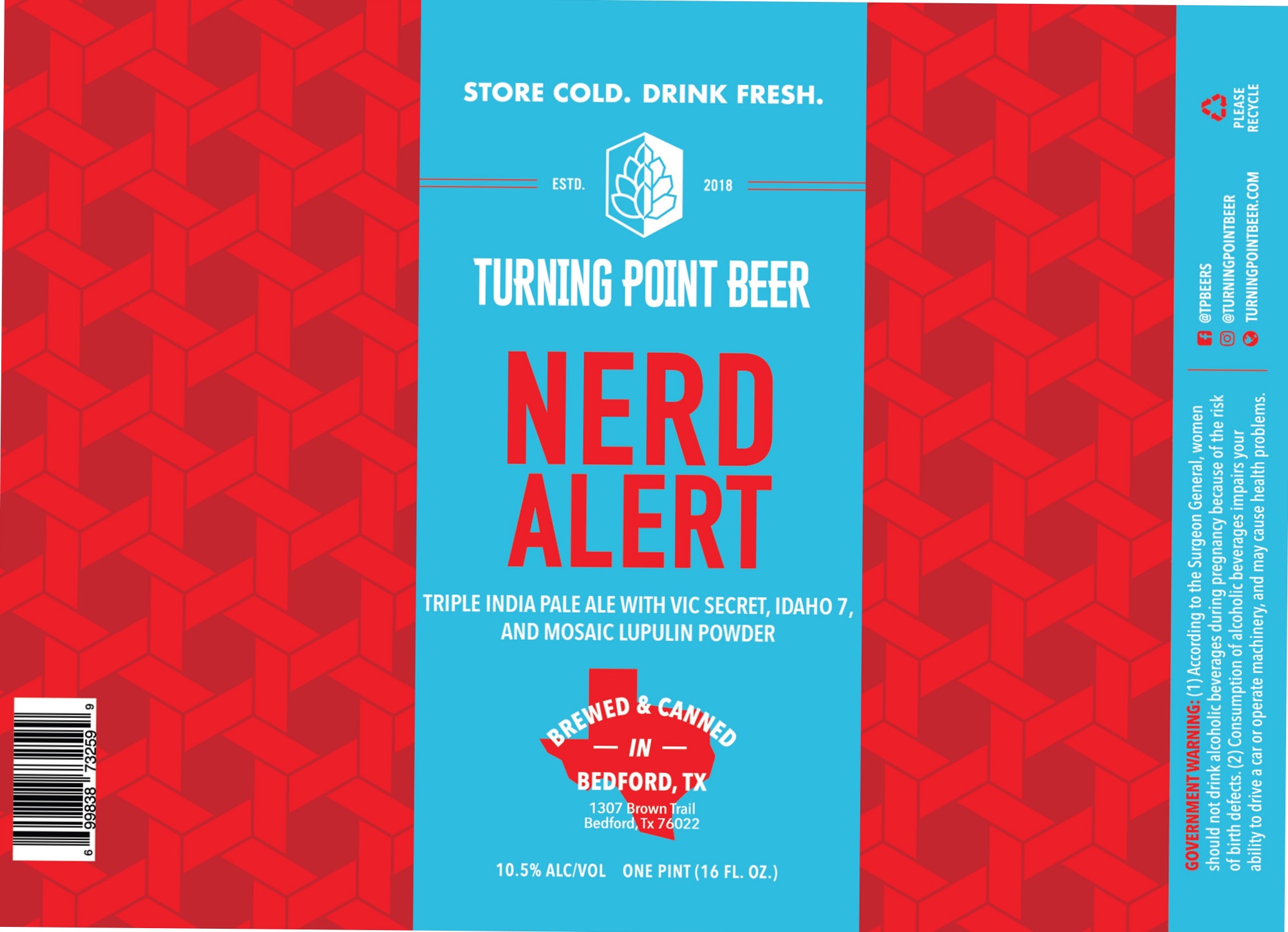 Nerd Alert by Turning Point Beer - beer label