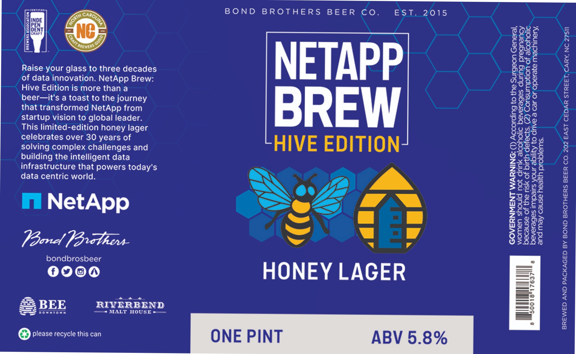 NetApp Brew: Hive Edition by Bond Brothers Beer Co. - beer label