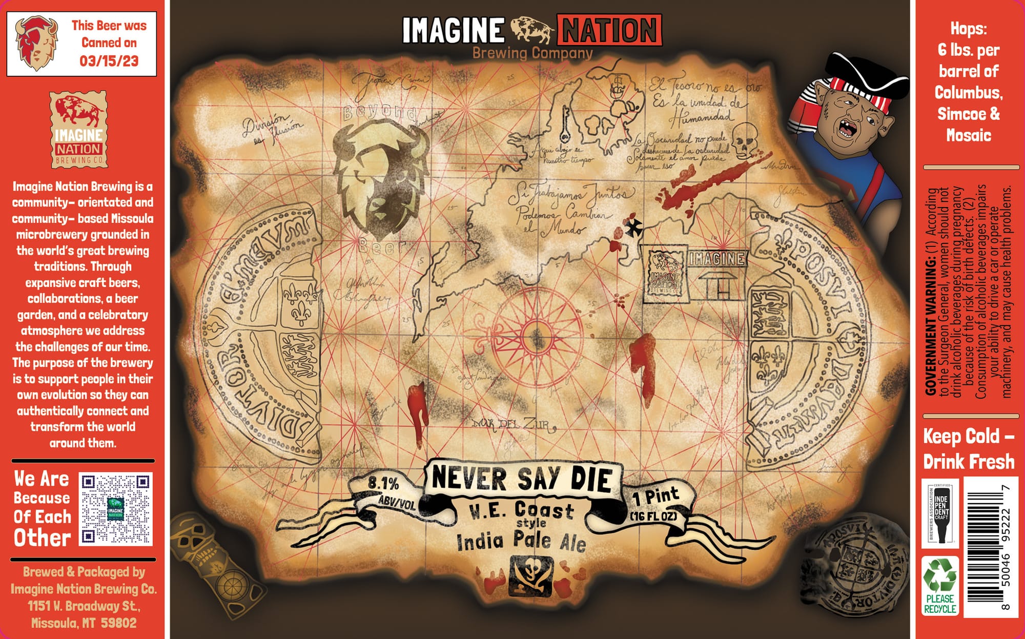 Never Say Die by Imagine Nation Brewing Company - beer label