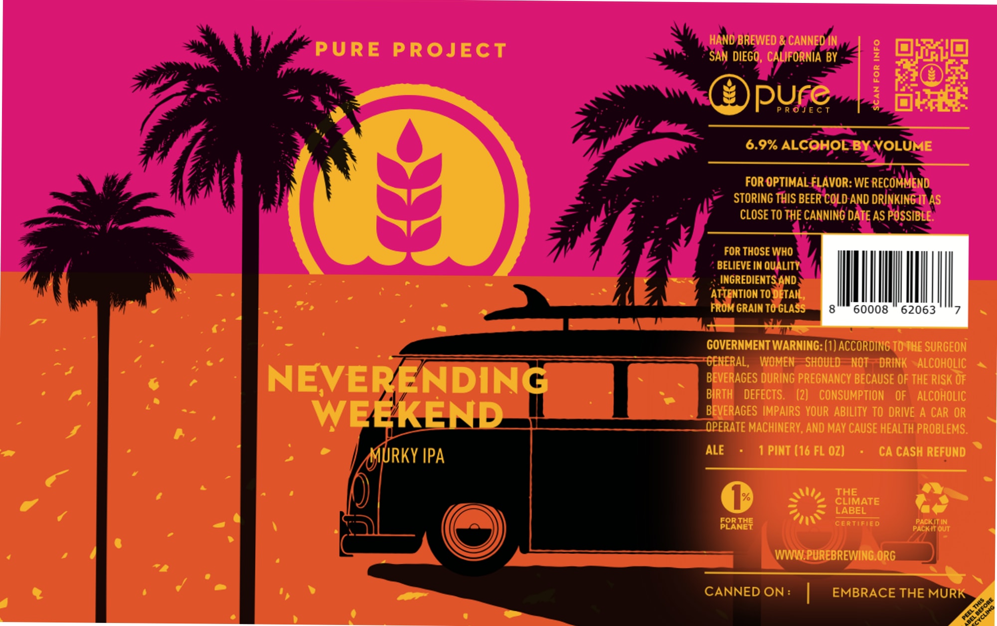 Neverending Weekend by Pure Project - beer label