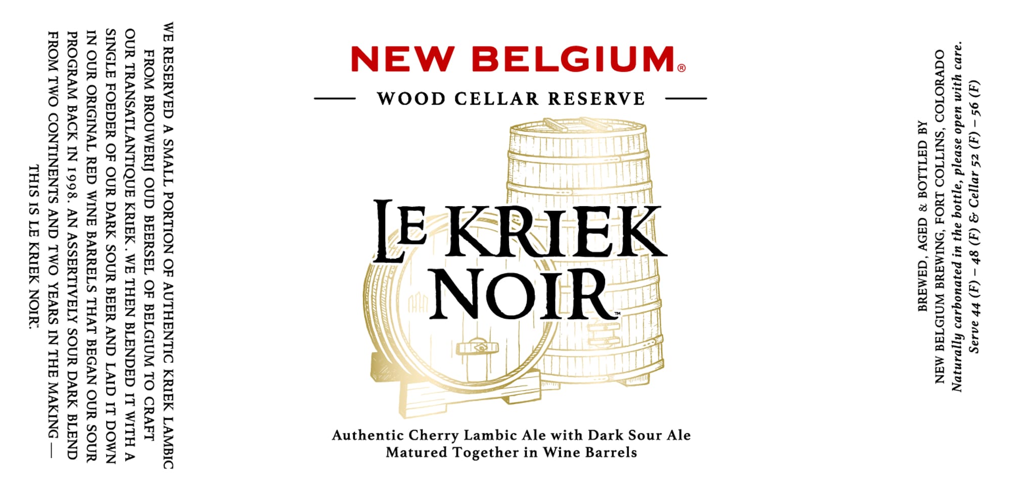 Le Kriek Noir by New Belgium Brewing - beer label