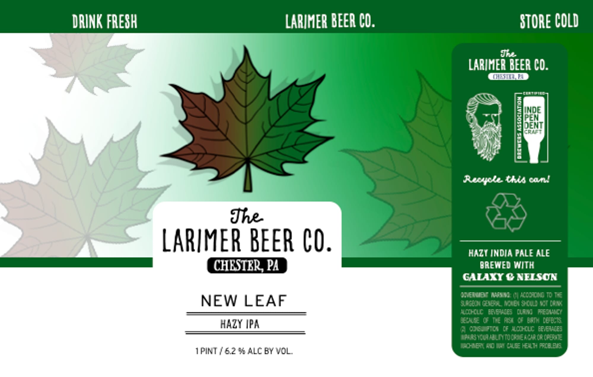 New Leaf by Larimer Beer Co. - beer label