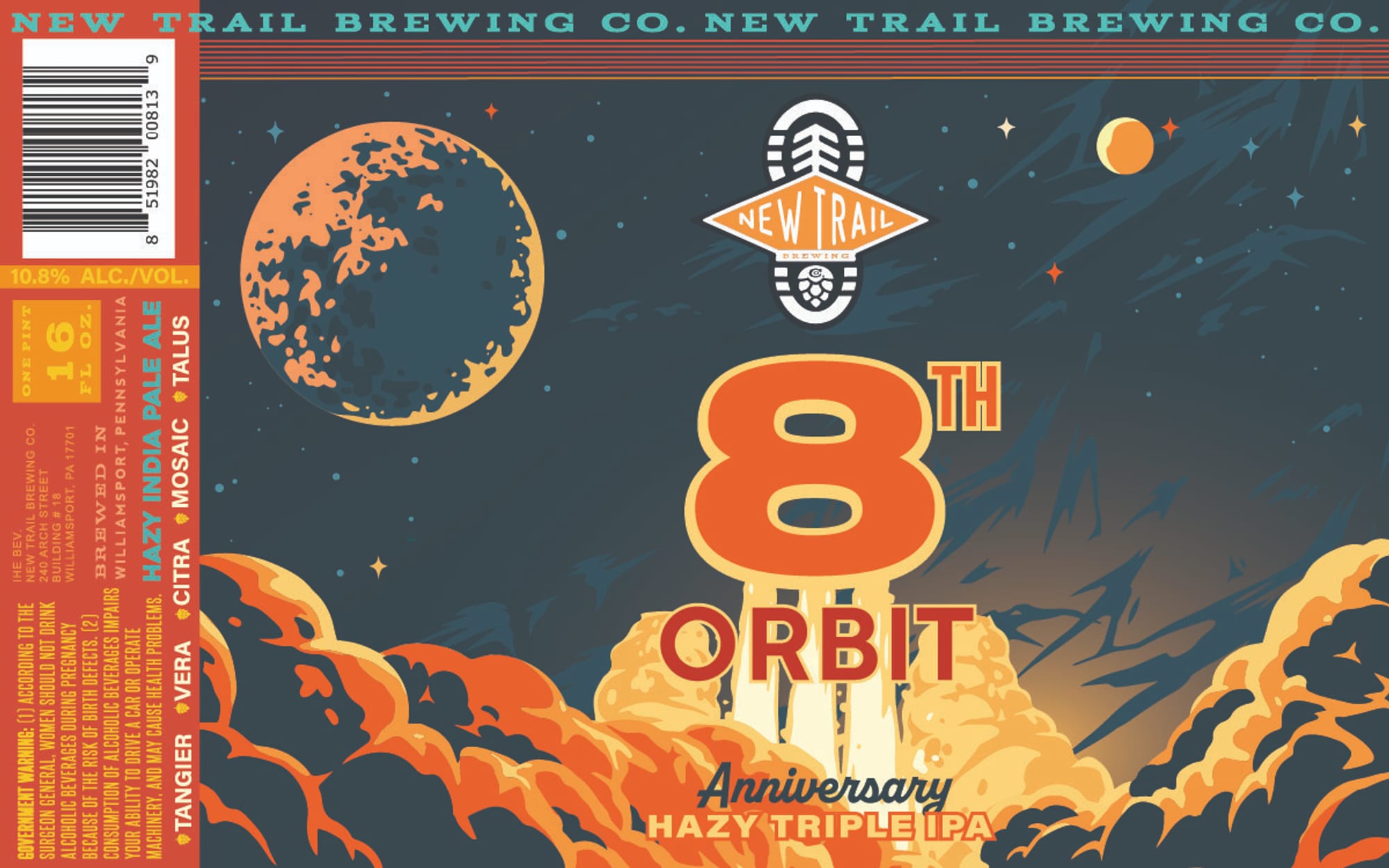 8th Orbit by New Trail Brewing - beer label