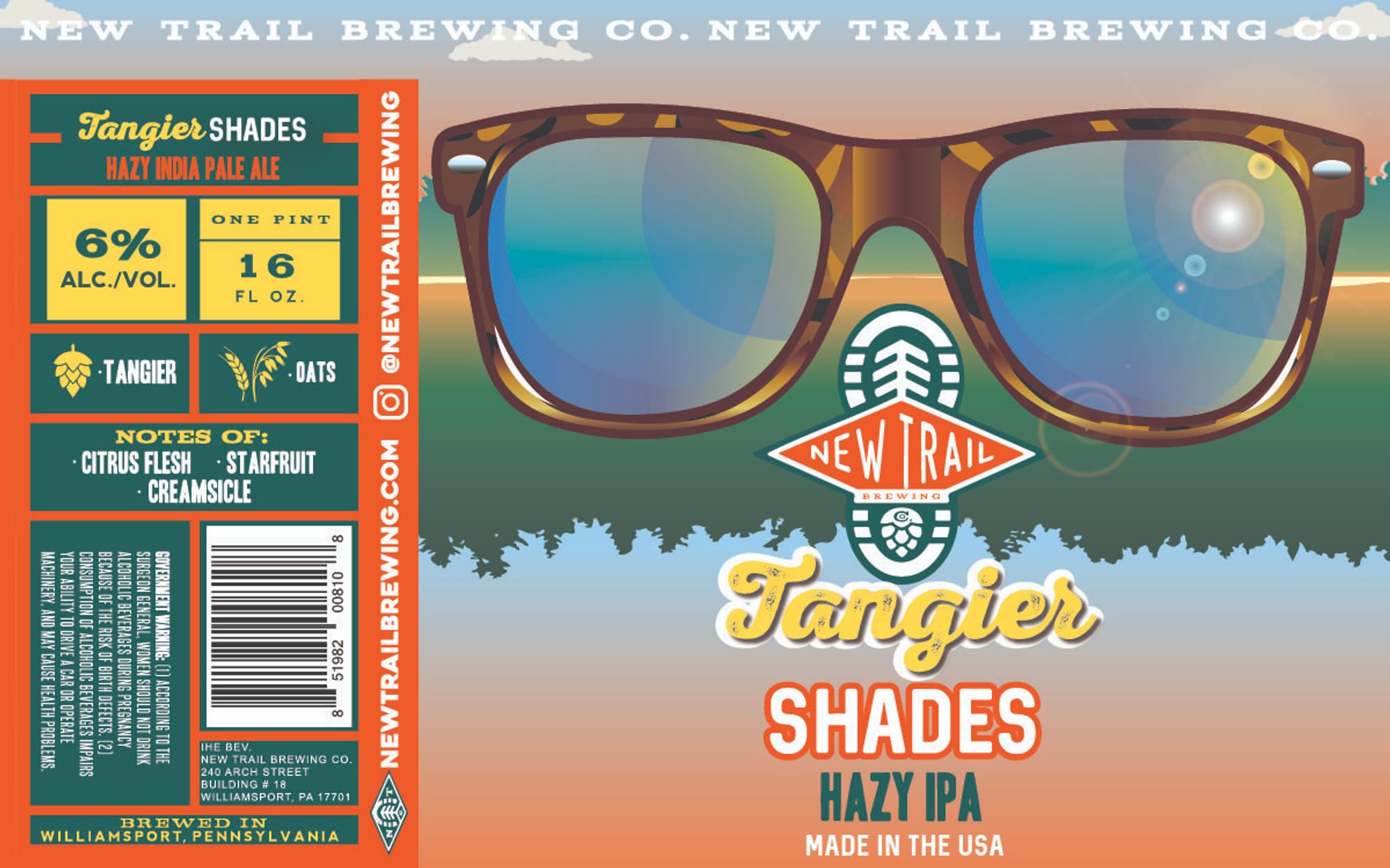 Tangier Shades by New Trail Brewing - beer label