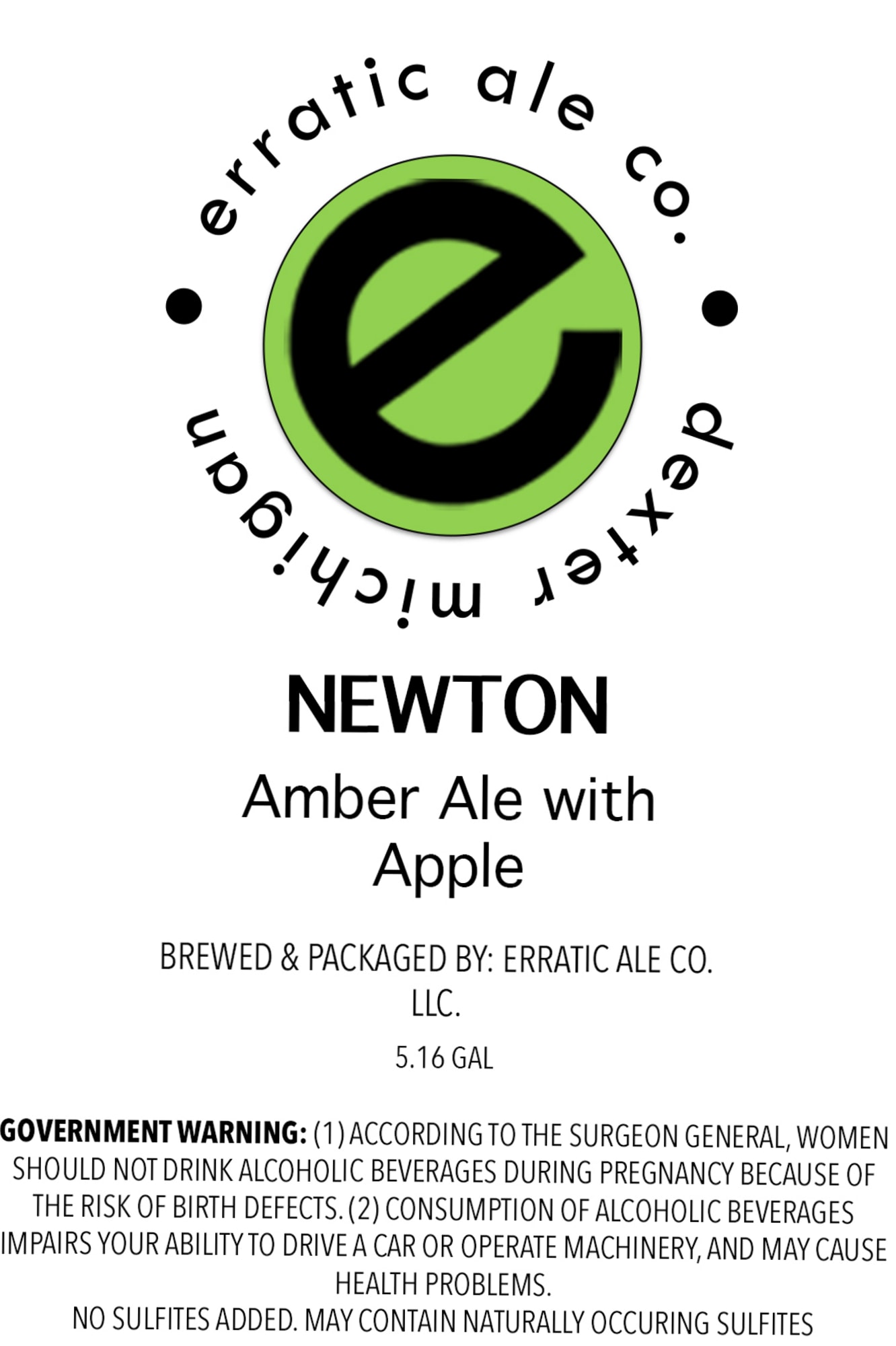 Newton by Erratic Ale Co. - beer label