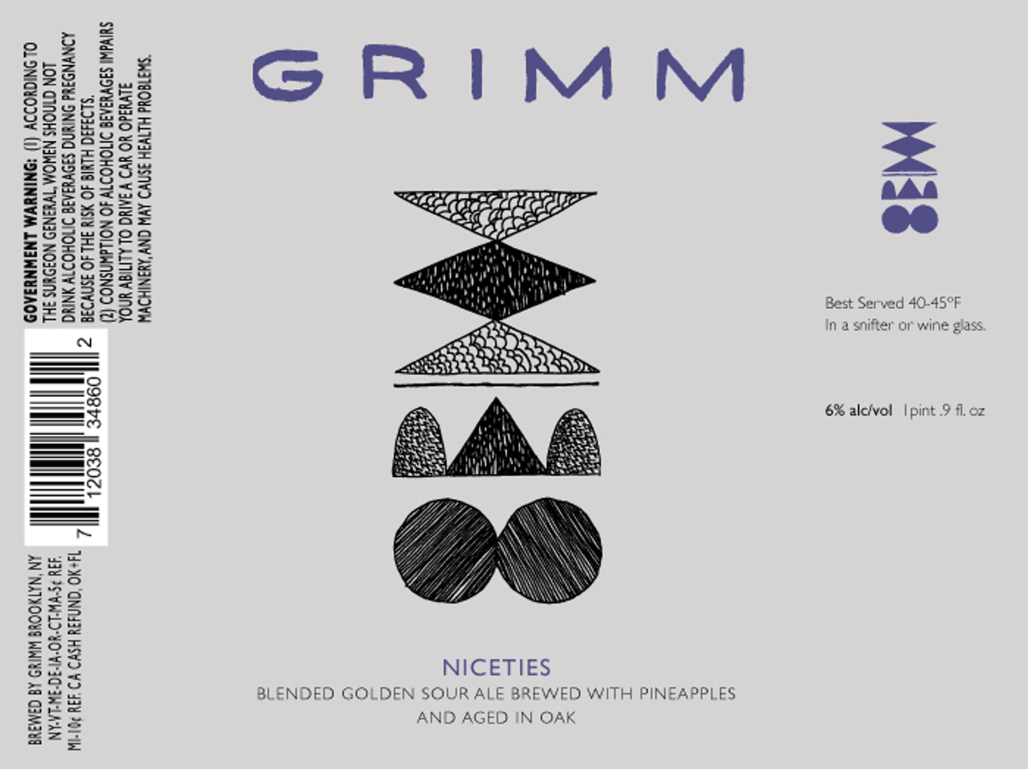Niceties by Grimm Artisanal Ales - beer label
