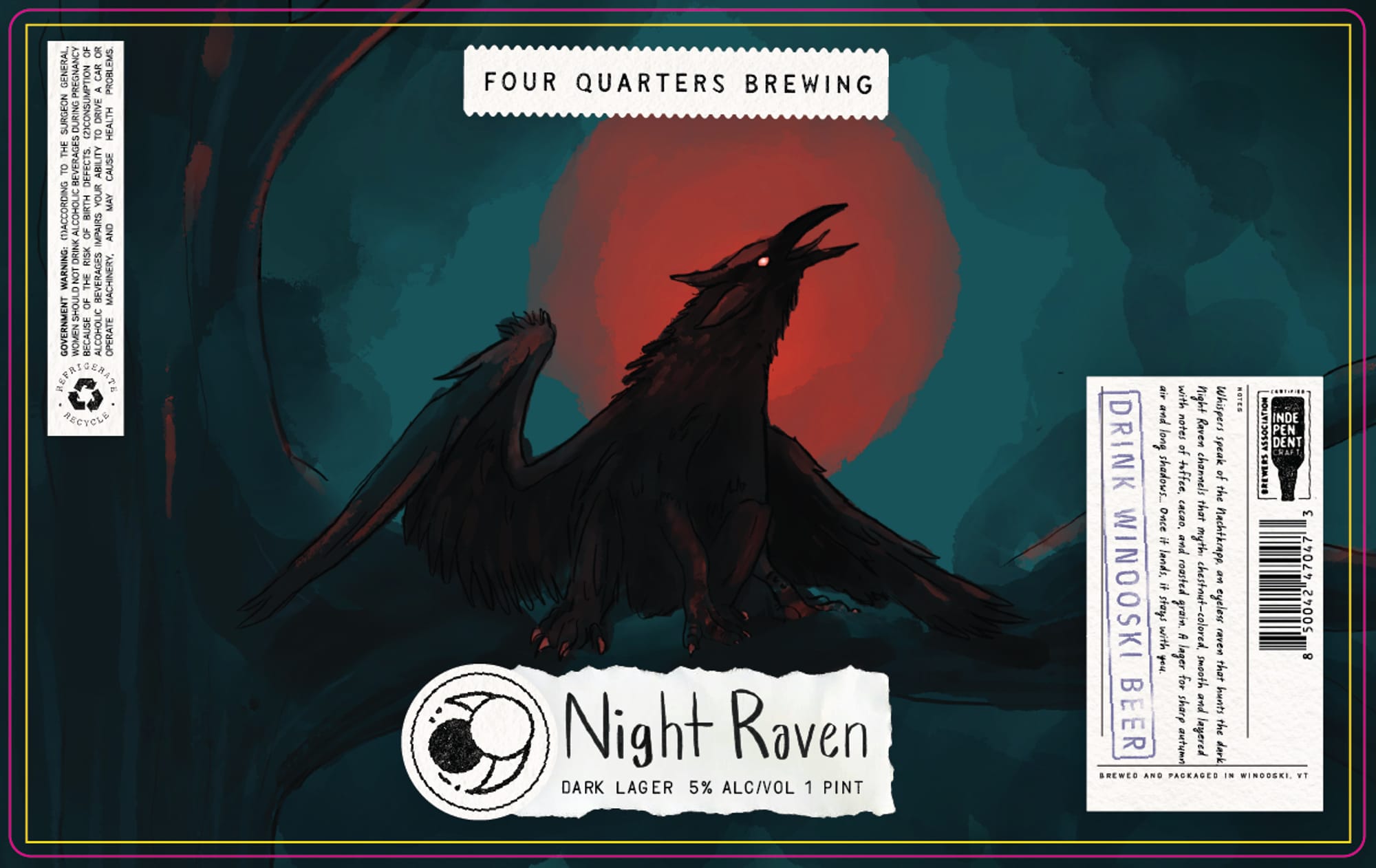 Night Raven by Four Quarters Brewing - beer label
