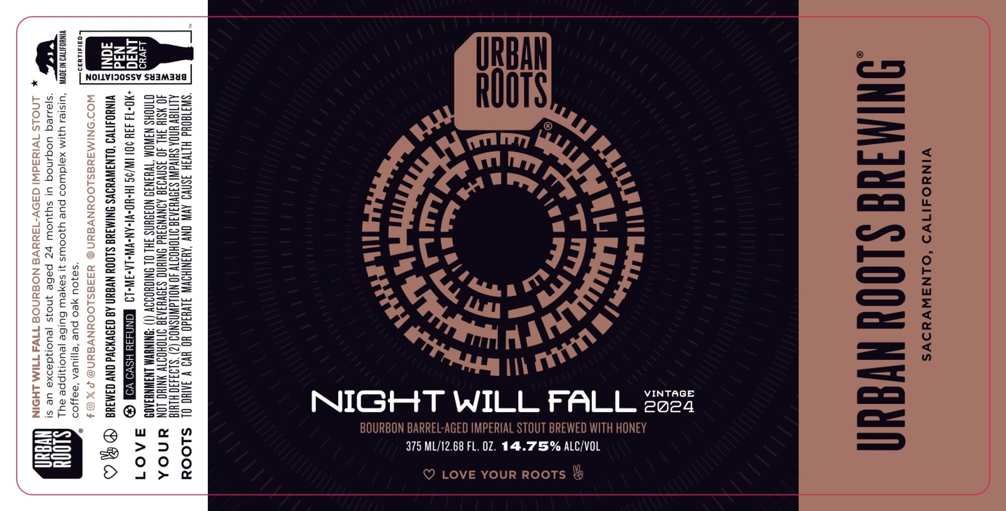 Night Will Fall by Urban Roots Brewing - beer label