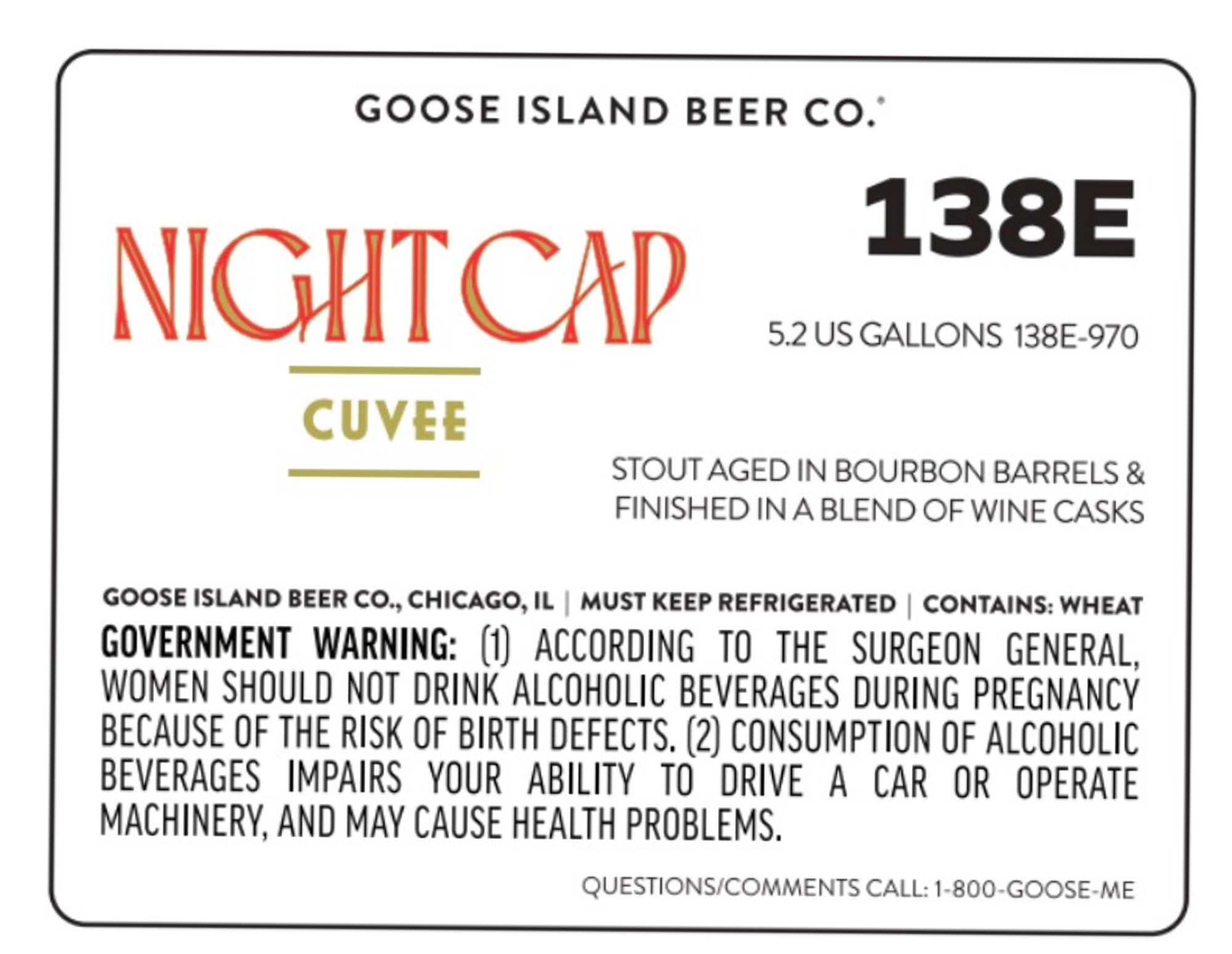 Nightcap Cuvee by Goose Island Beer Co. - beer label