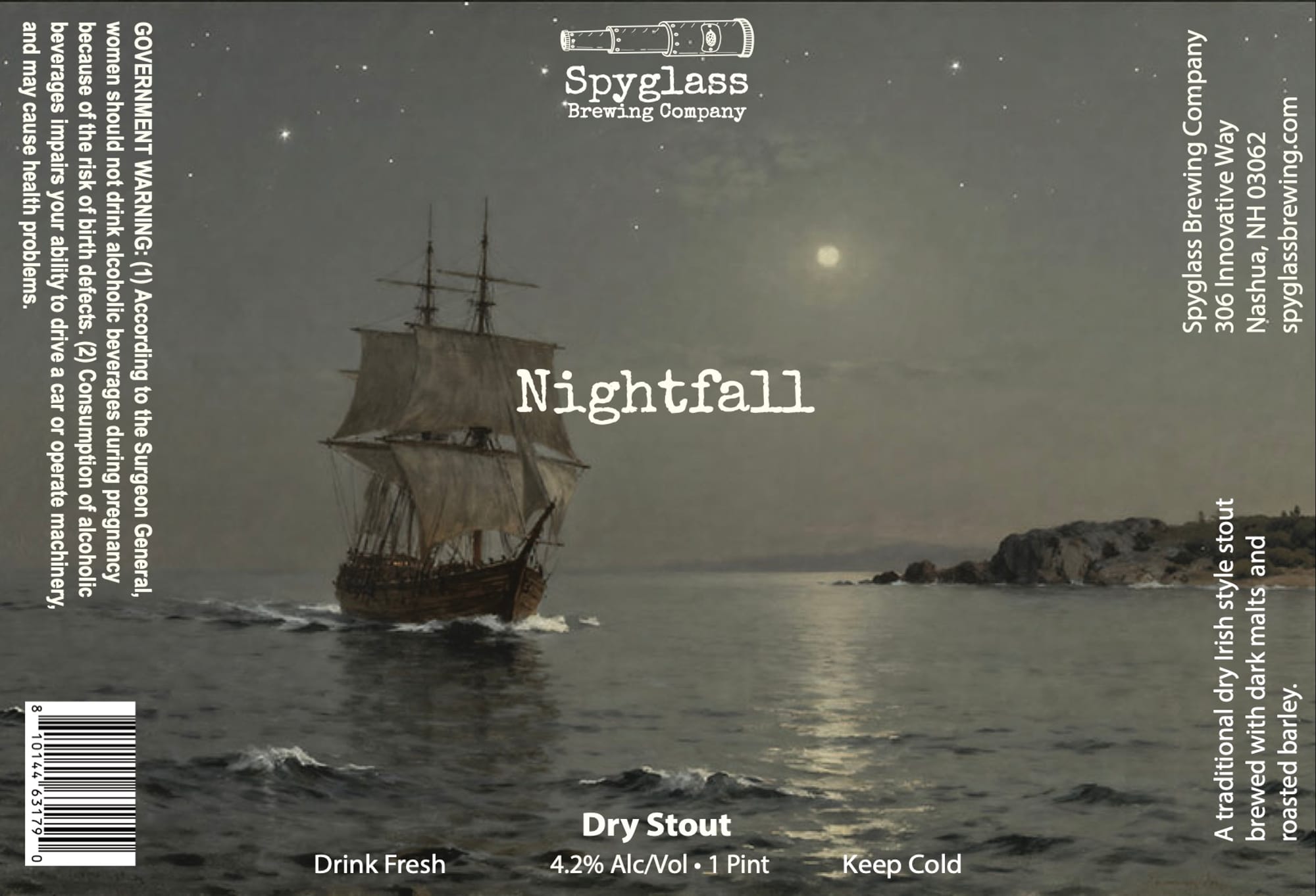 Nightfall by Spyglass Brewing Company - beer label