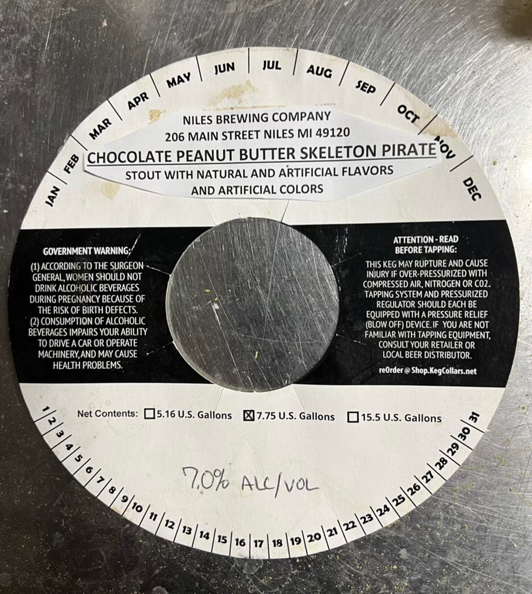 Chocolate Peanut Butter Skeleton Pirate by Niles Brewing Company - beer label