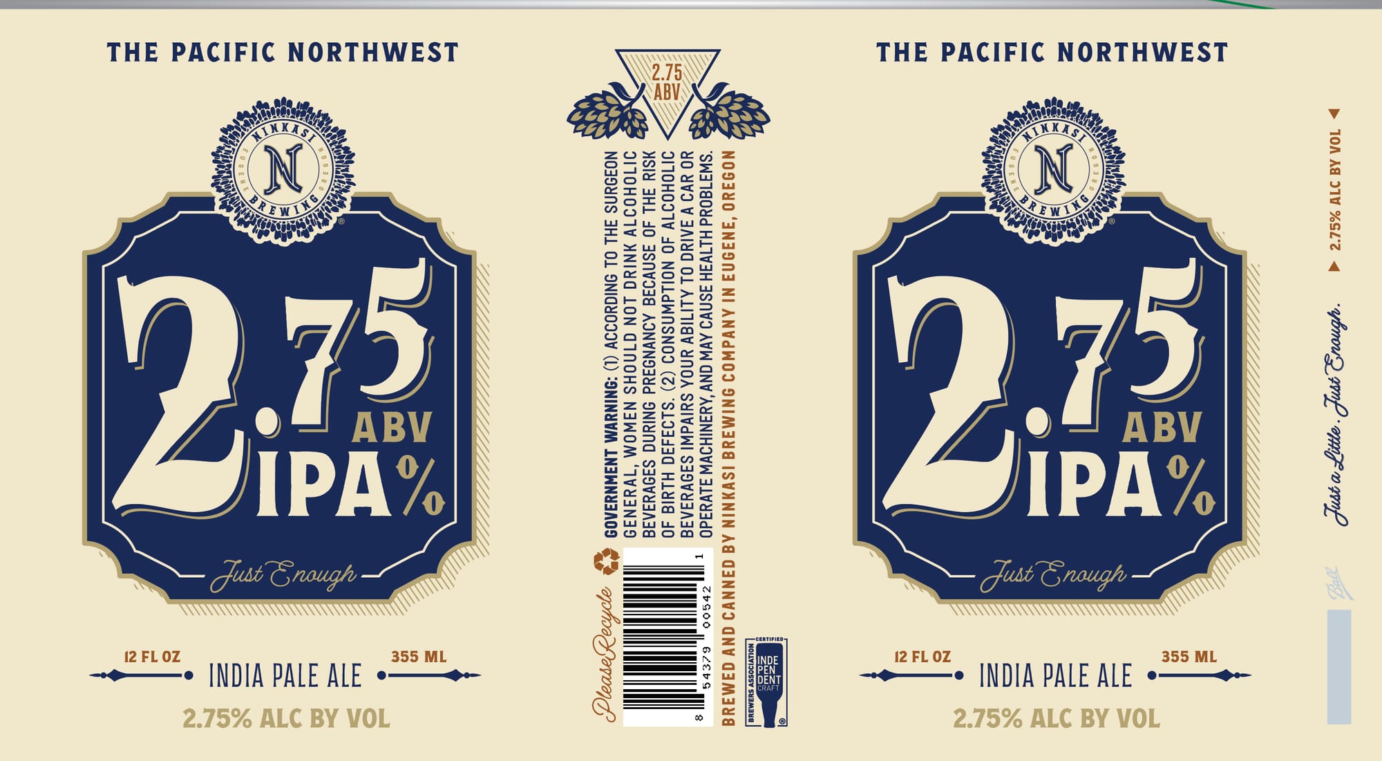 2.75 IPA by Ninkasi Brewing - beer label