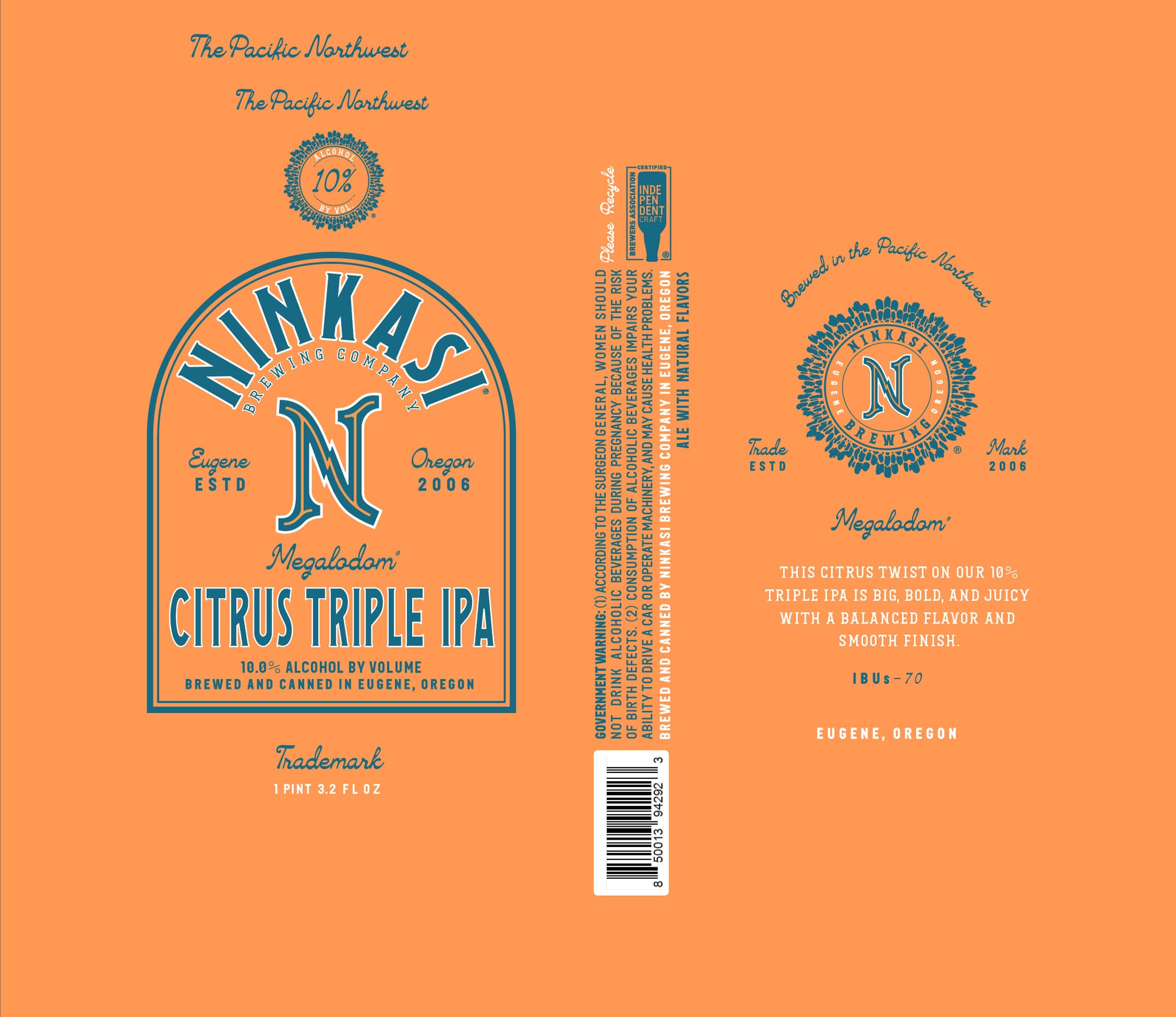 Megalodon Triple IPA by Ninkasi Brewing - beer label