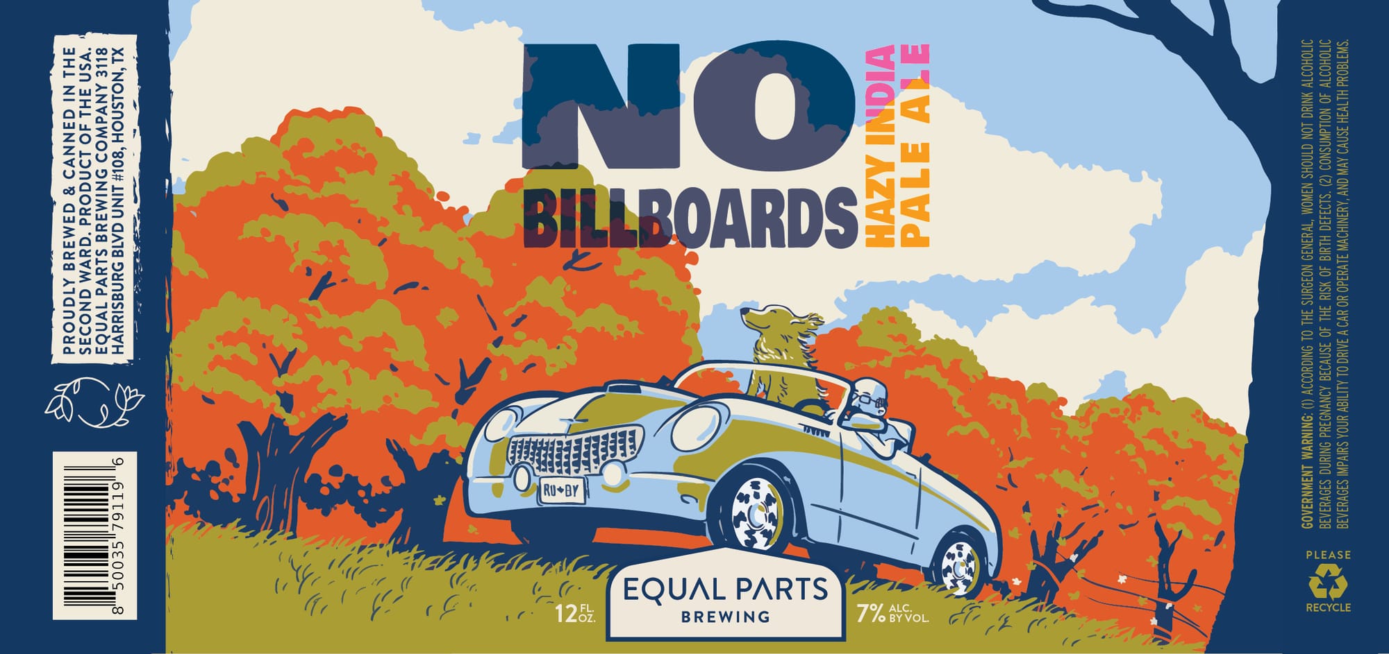 No Billboards by Equal Parts Brewing - beer label