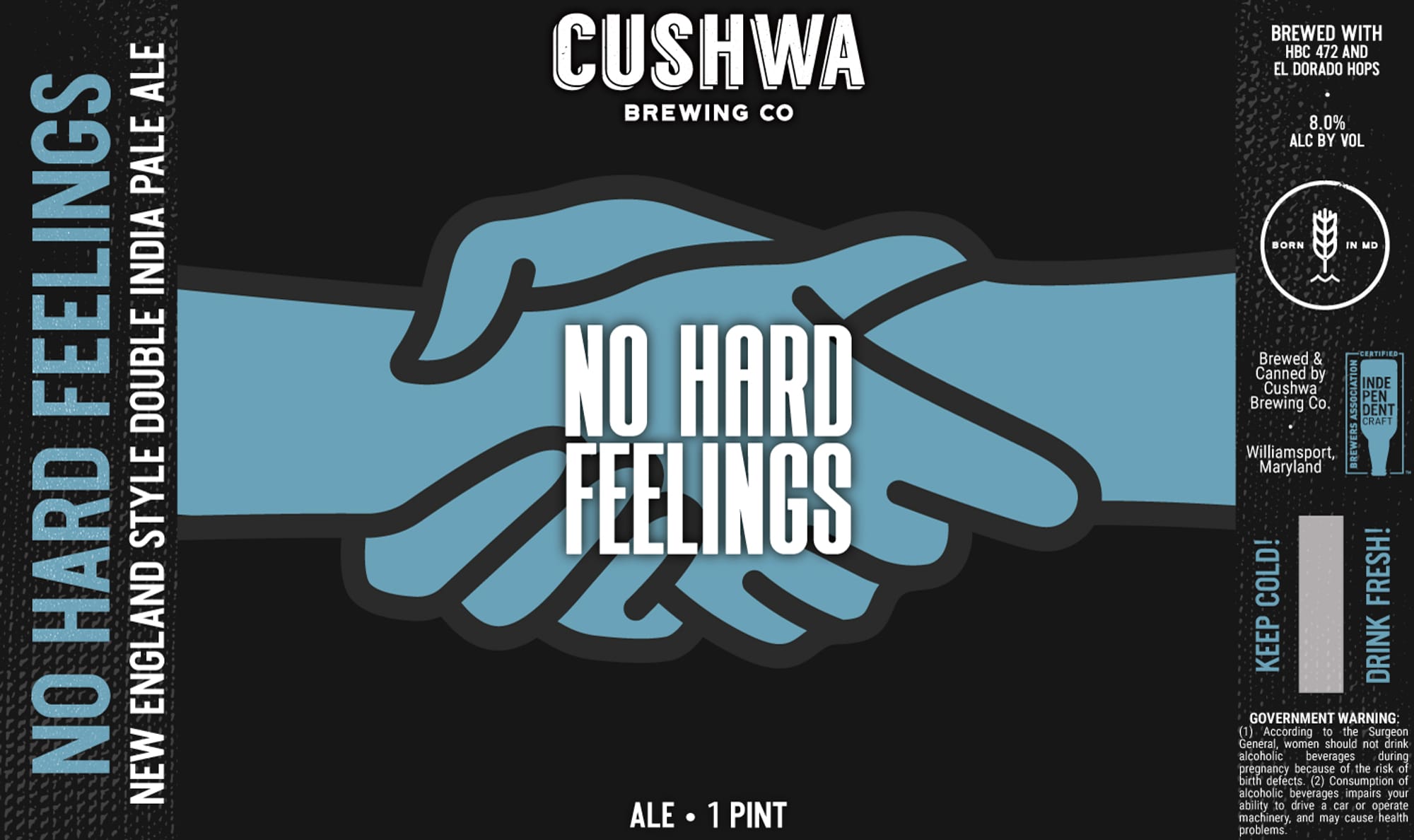 No Hard Feelings by Cushwa Brewing Co - beer label