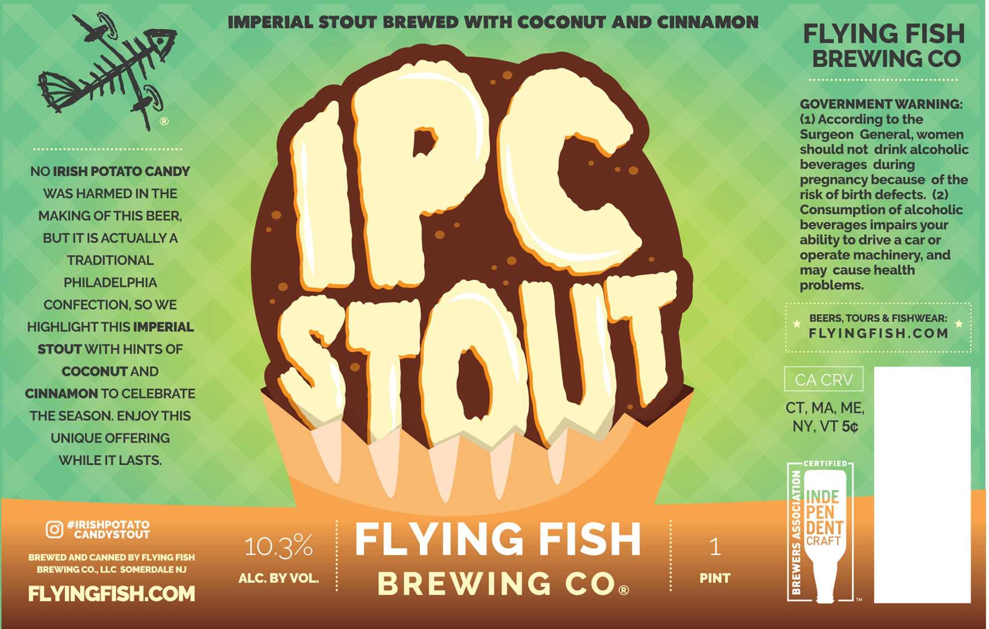 No Irish Potato Candy Stout by Flying Fish Brewing Co. - beer label