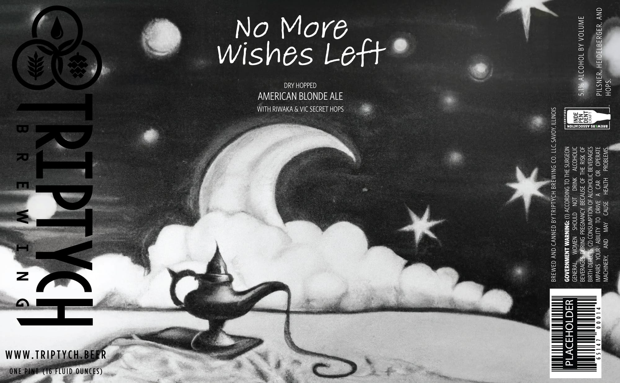 No More Wishes Left by Triptych Brewing - beer label