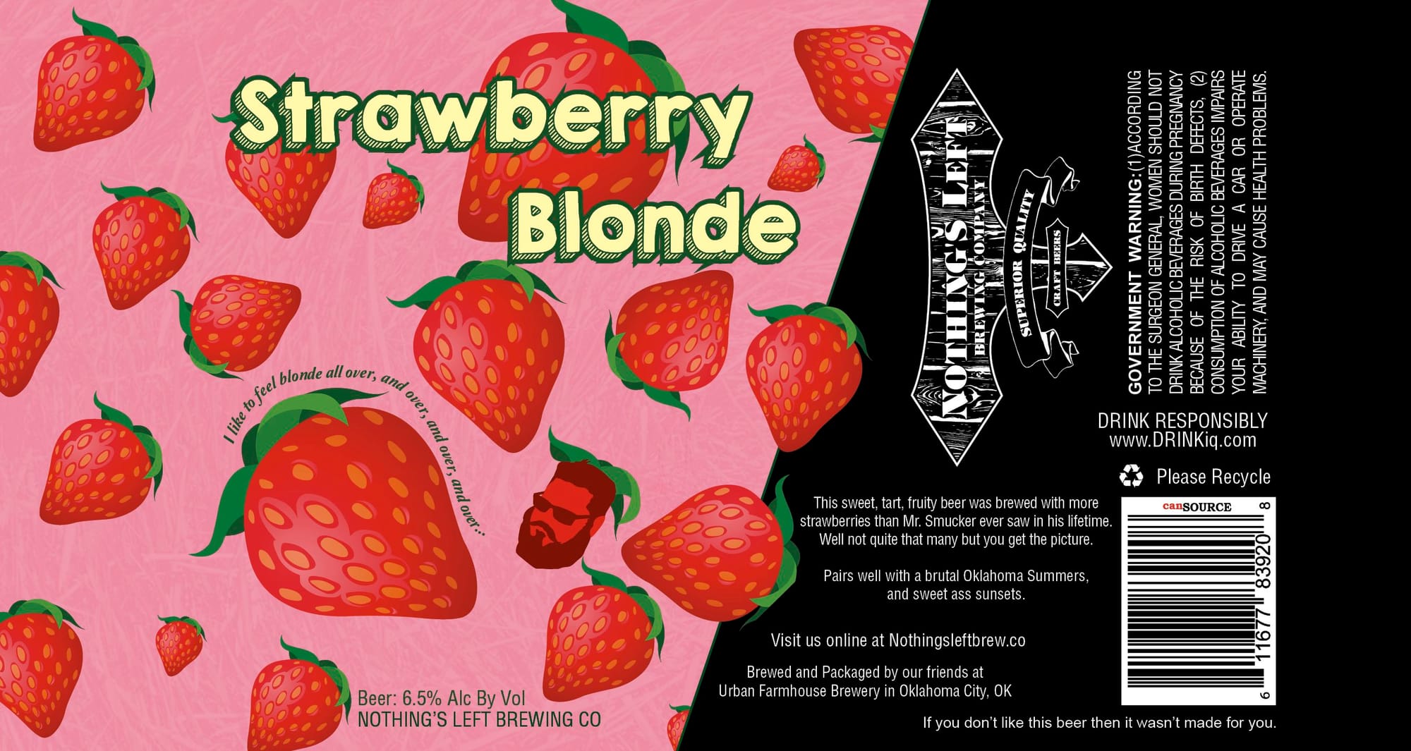 Strawberry Blonde by Nothing's Left Brewing Co - beer label