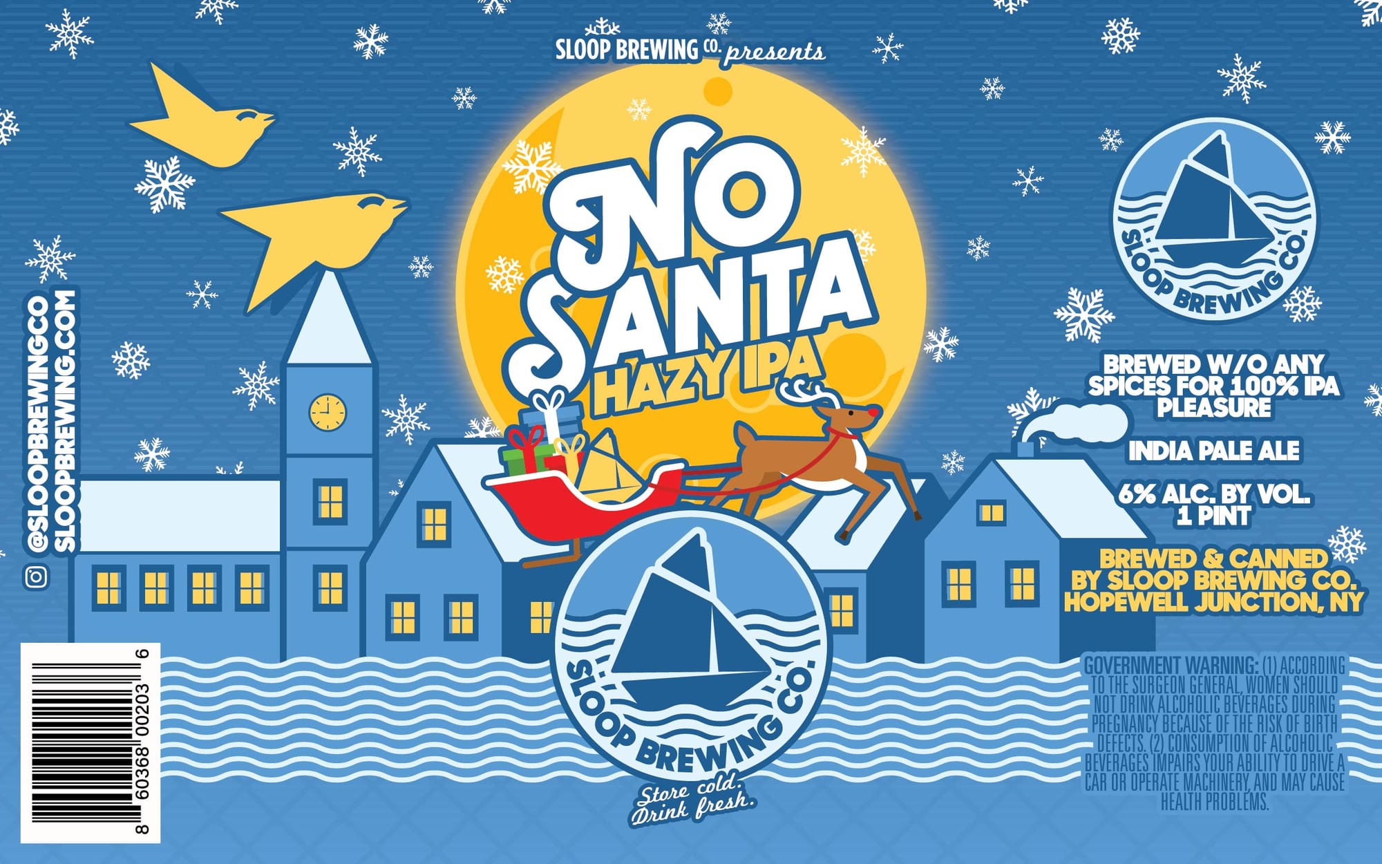 No Santa Hazy IPA by Sloop Brewing Co. - beer label