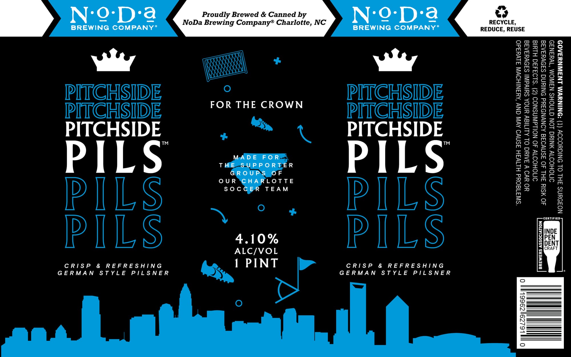 Pitchside Pils by NoDa Brewing Company - beer label