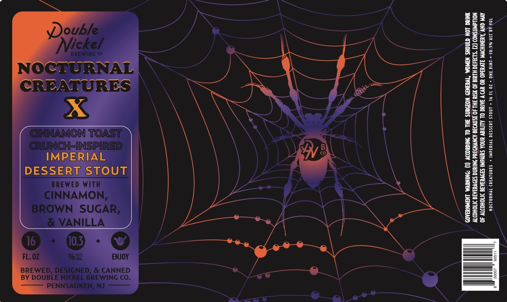 Nocturnal Creatures by Double Nickel Brewing Co. - beer label