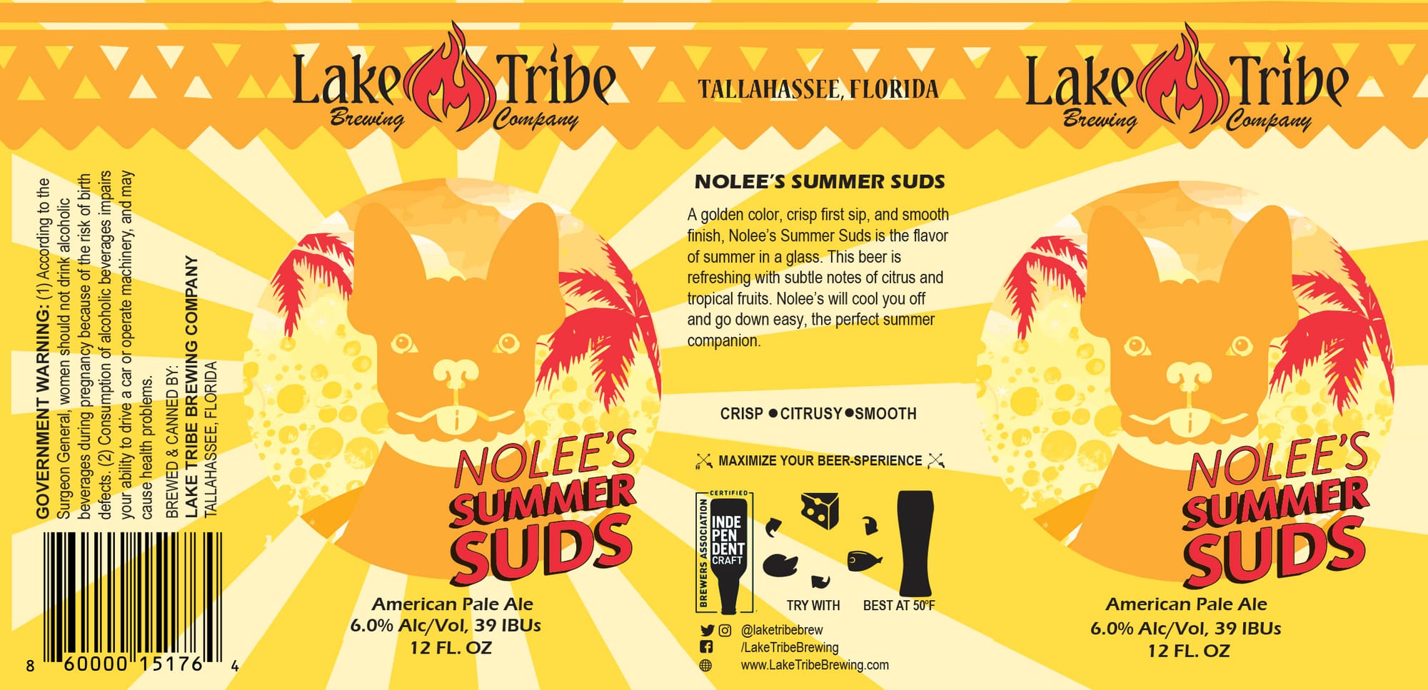 Nolee’s Summer Suds by Lake Tribe Brewing Company - beer label