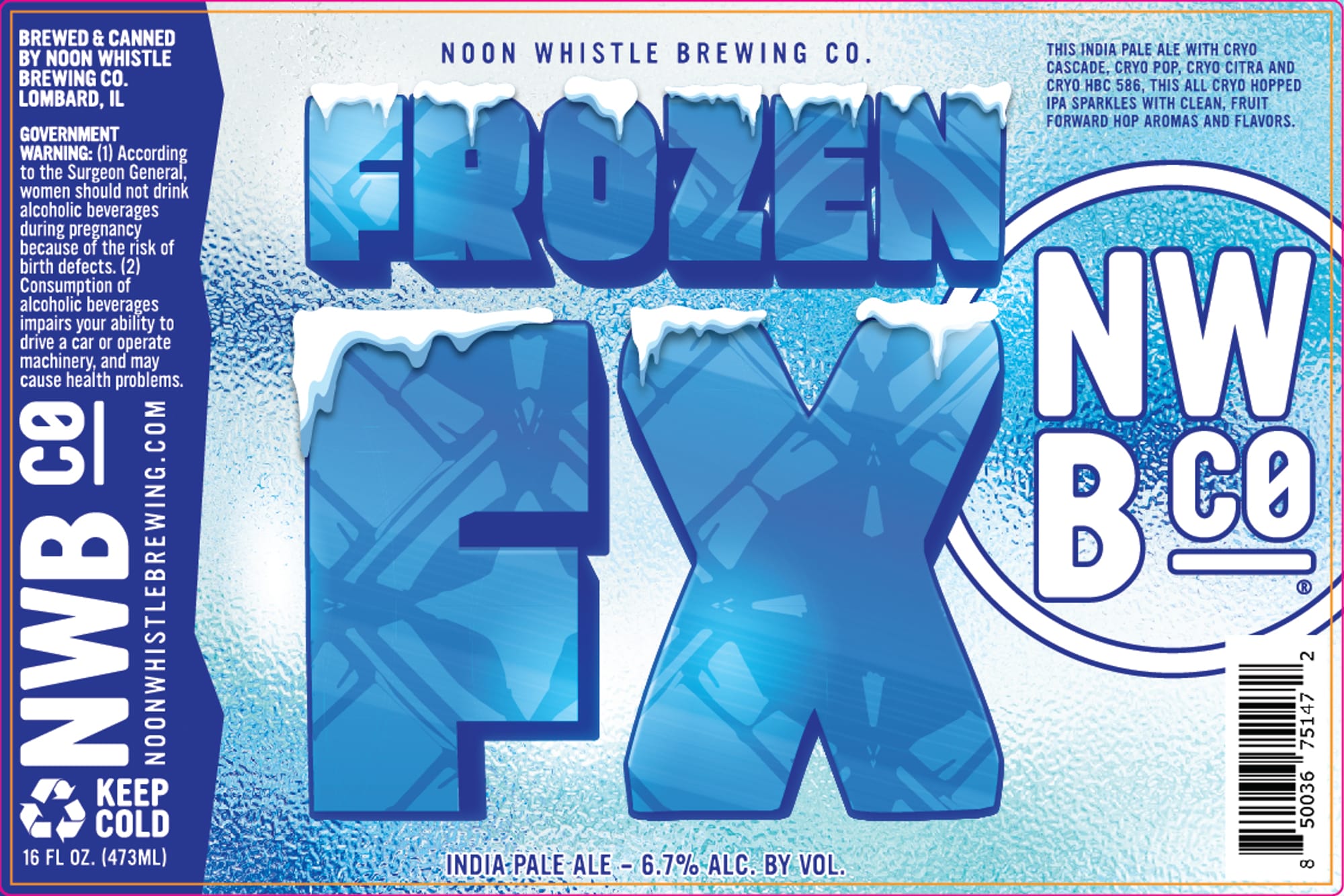 Frozen by Noon Whistle Brewing Co. - beer label