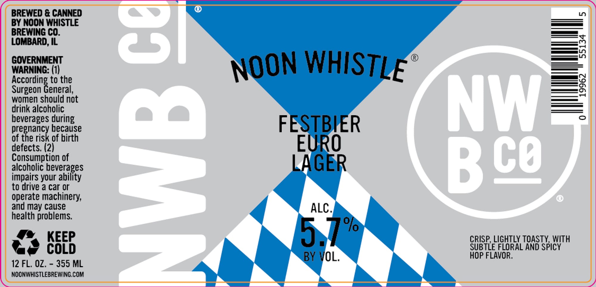 Festbier Euro Lager by Noon Whistle Brewing Co. - beer label