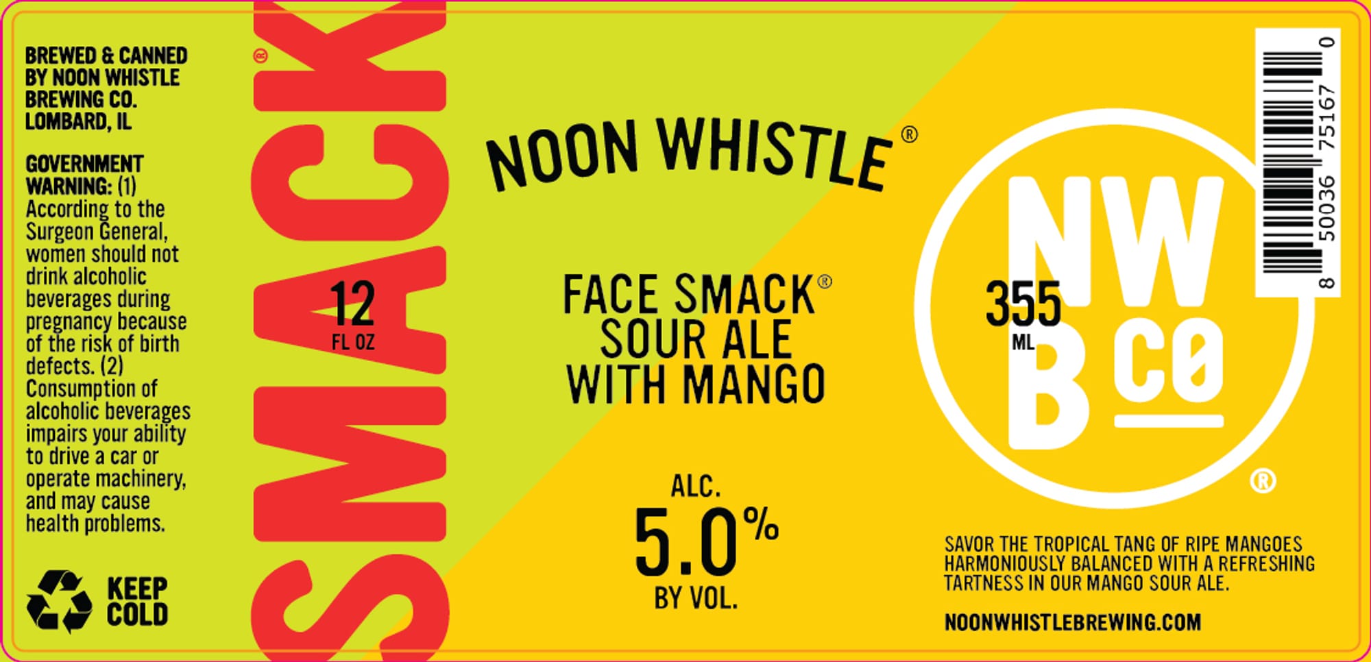 Face Smack by Noon Whistle Brewing Co. - beer label