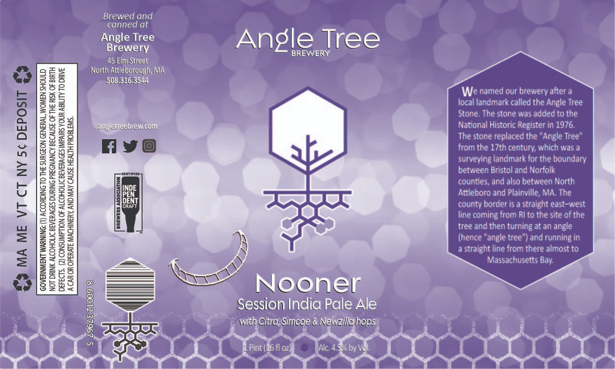 Nooner by Angle Tree Brewery - beer label