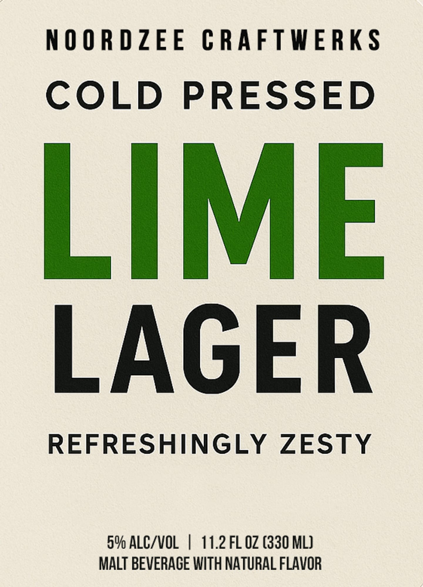 Cold Pressed Lime Lager by Noordzee Craftwerks - beer label